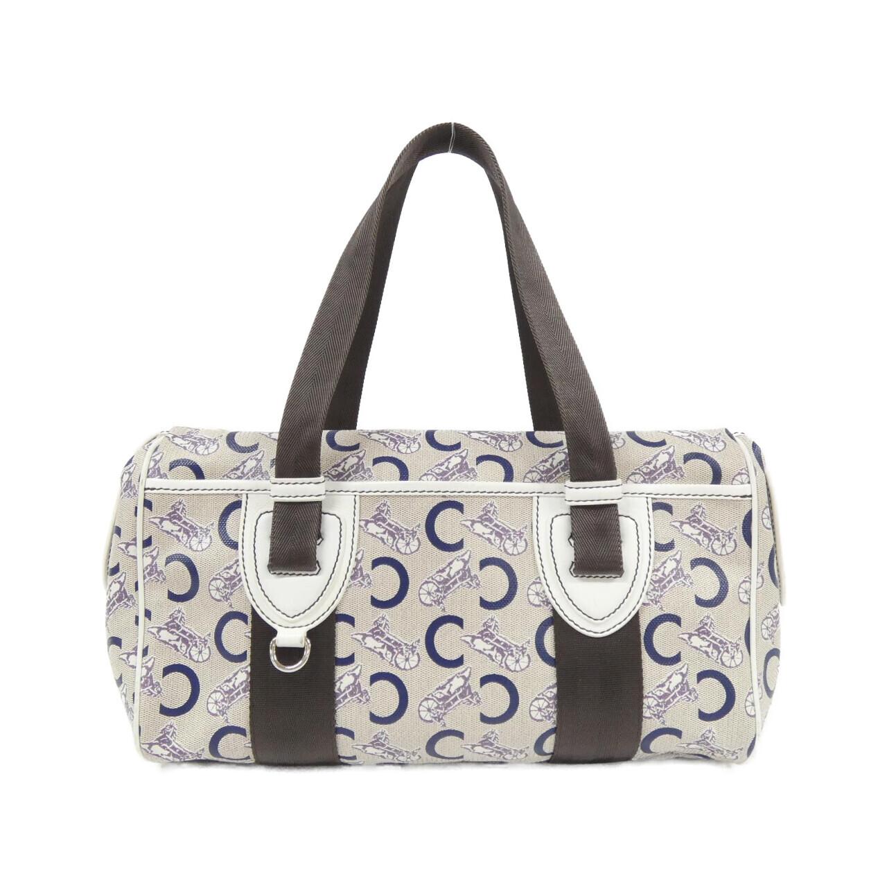 CELINE Boston Bag Canvas Silver