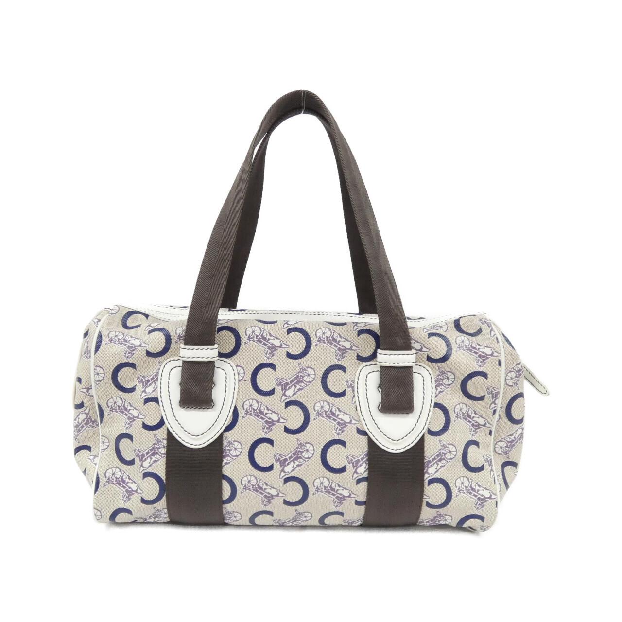 CELINE Boston Bag Canvas Silver Canvas Rank B - Thumbnail 2