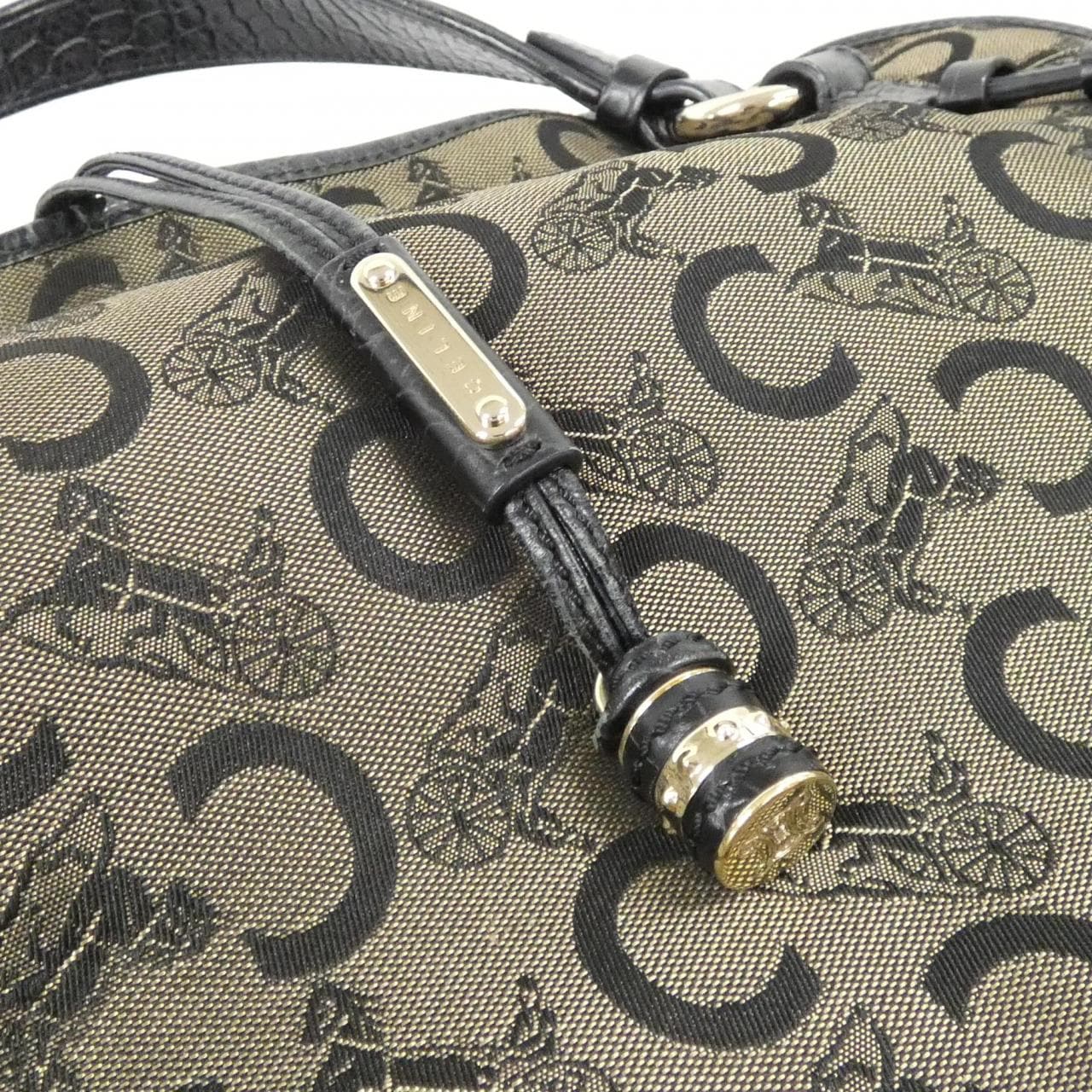 CELINE Shoulder Bag Canvas 黑色 帆布 中古品B - 縮圖 4