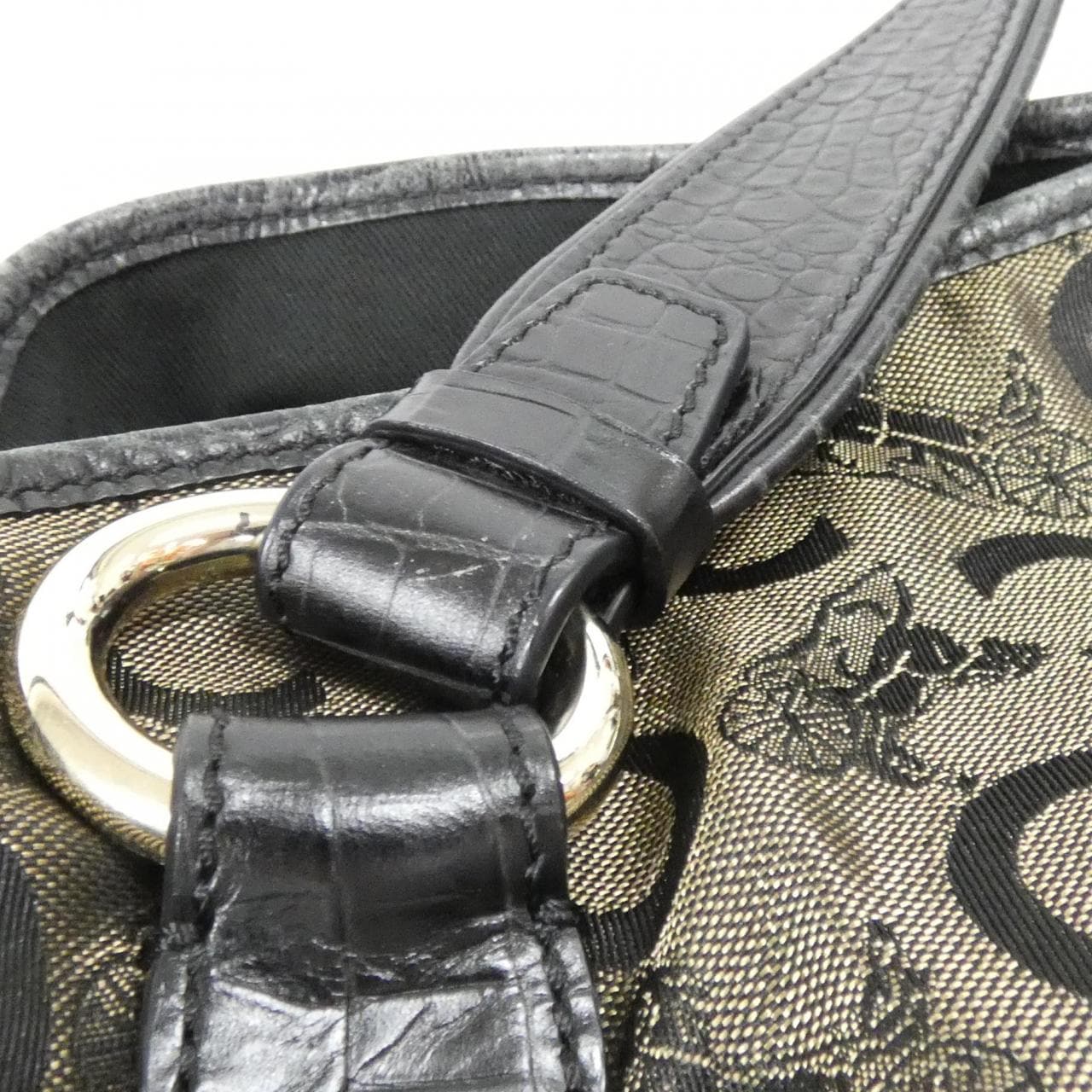 CELINE Shoulder Bag Canvas 黑色 帆布 中古品B - 縮圖 5