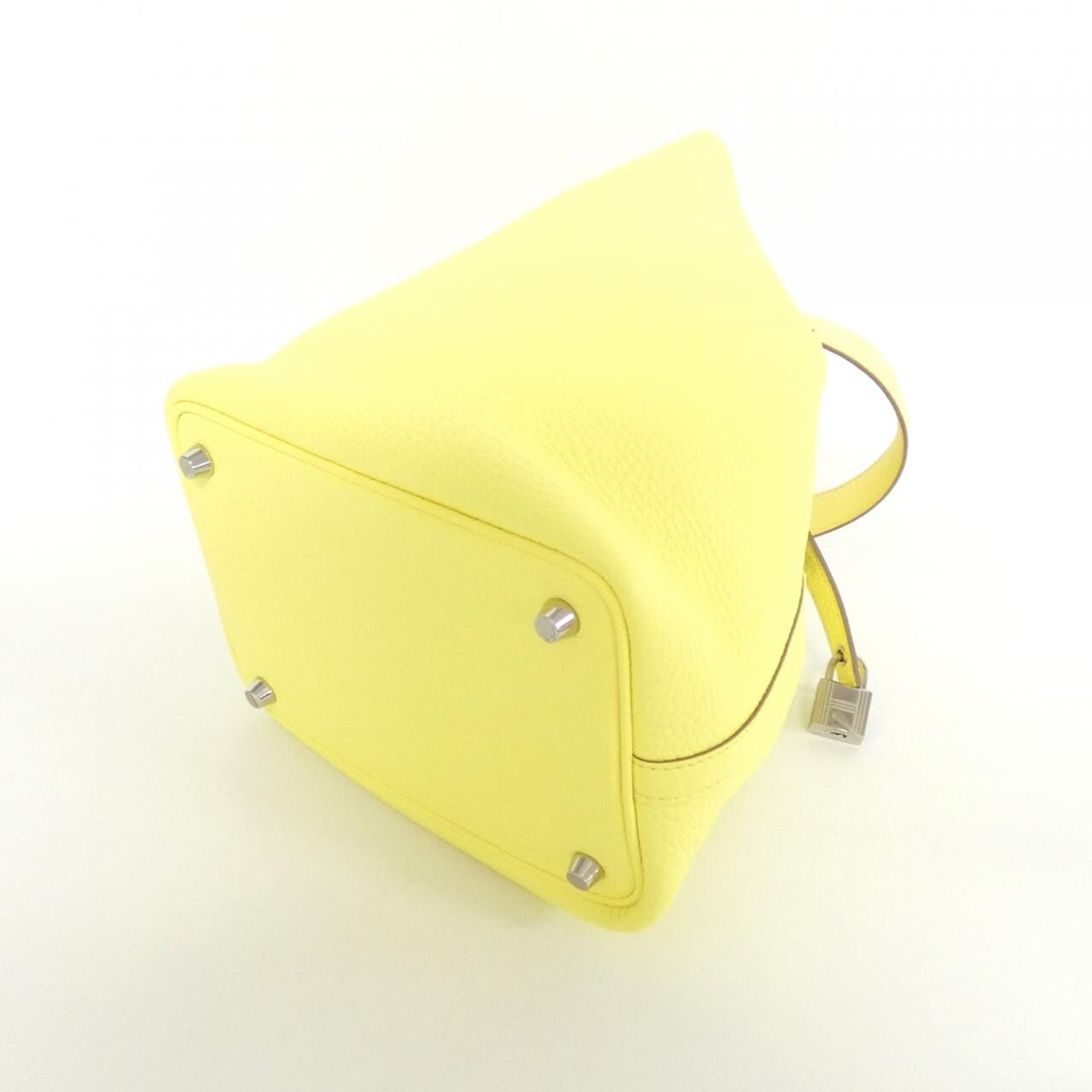 HERMES HERMÈS Picotin 082945CK Bag Ostrich 黑色 鴕鳥皮 中古品A - 縮圖 2