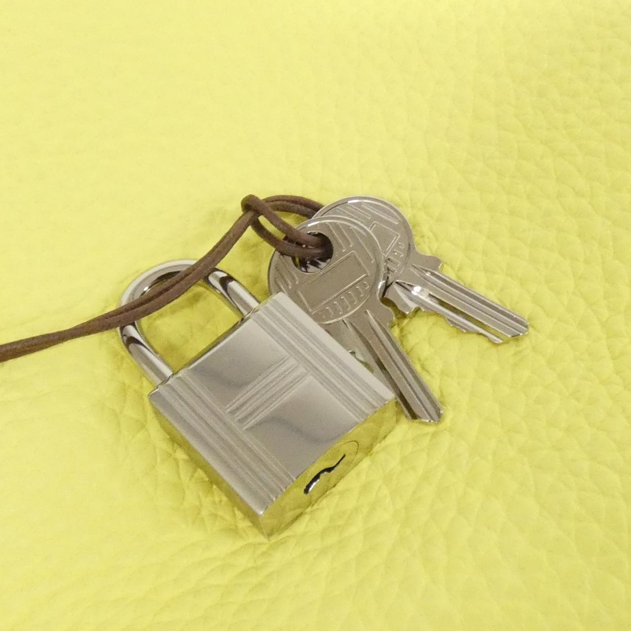 HERMES HERMÈS Picotin 082945CK Bag Ostrich 黑色 鴕鳥皮 中古品A - 縮圖 3