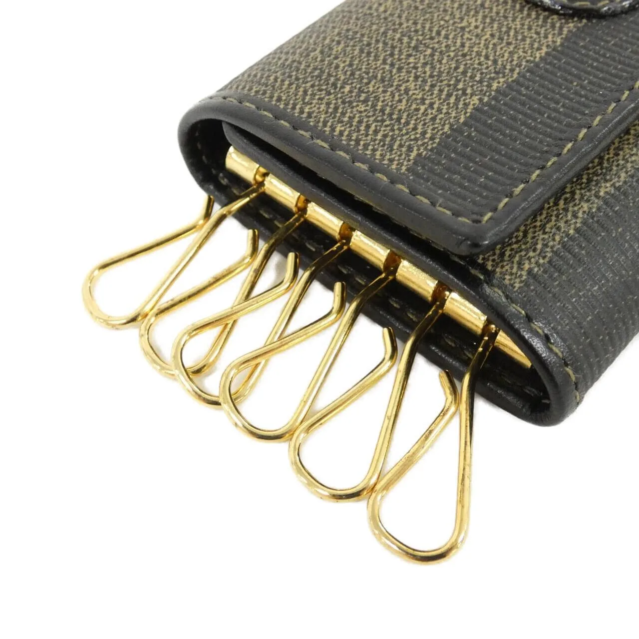 FENDI 513516 Key Case Canvas 黑色 帆布 中古品A - 縮圖 2