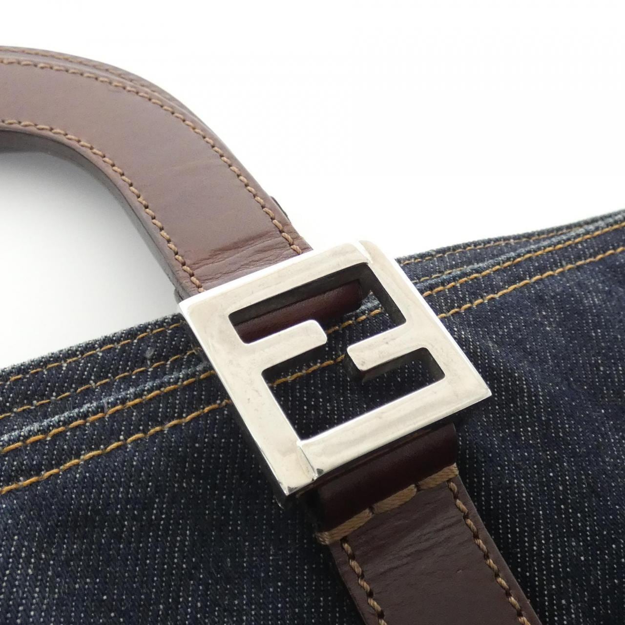 FENDI 26329 Handbag Denim 藍色 牛仔布 中古品B - 縮圖 5