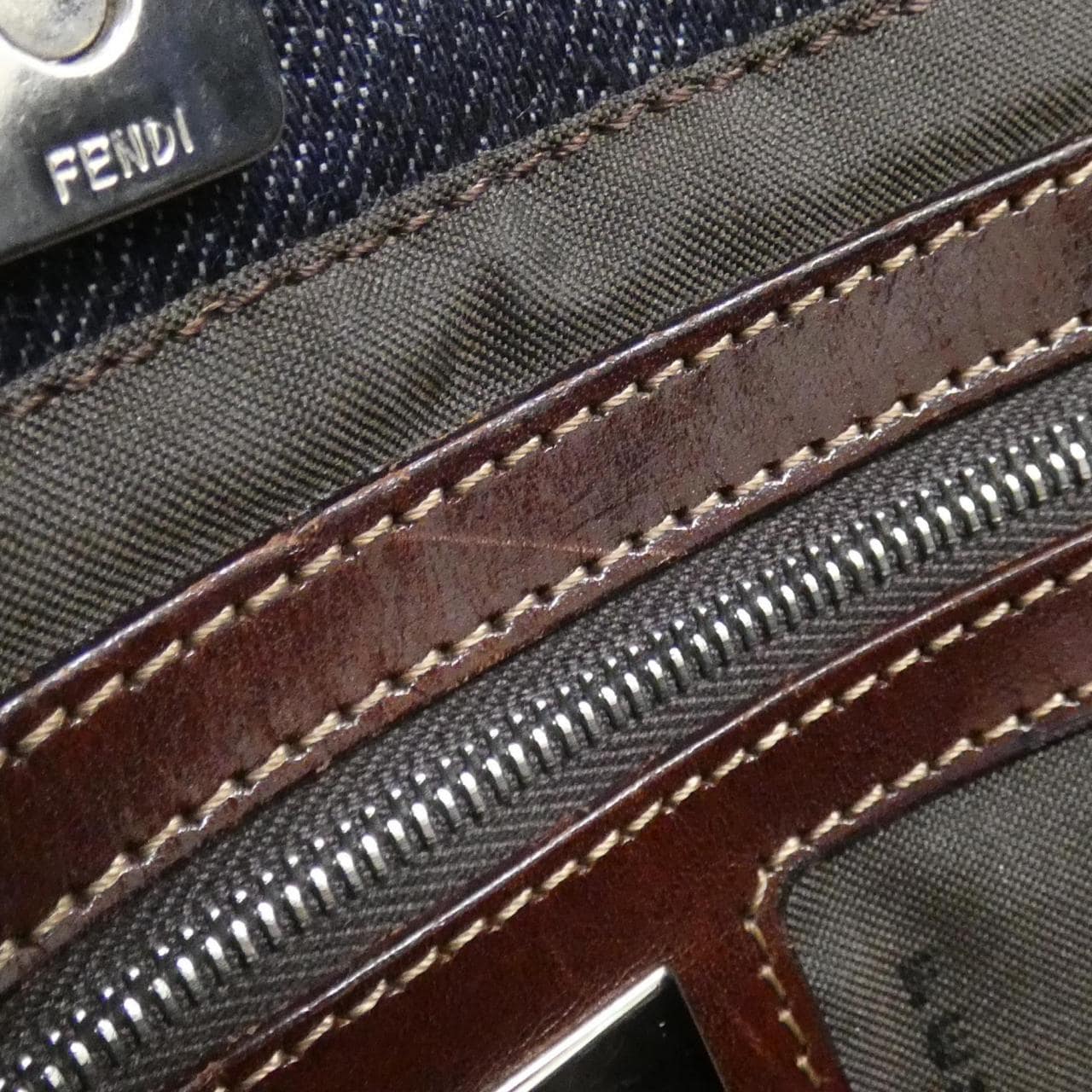 FENDI 26329 Handbag Denim 藍色 牛仔布 中古品B - 縮圖 8