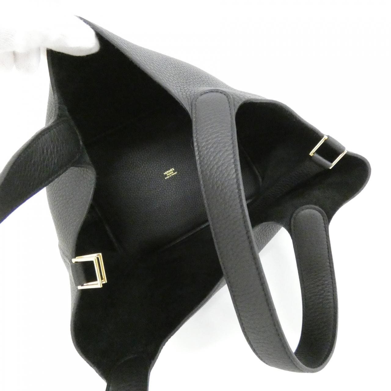 HERMES HERMÈS Picotin 060991CC Bag Clemence Black Clemence Leather - Thumbnail 5