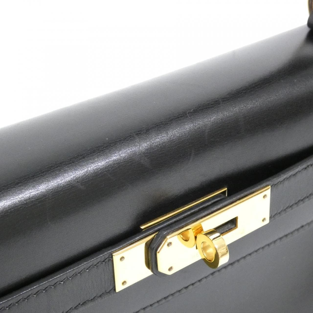 HERMES HERMÈS Kelly 001865CC Bag Box Calf Black Box Calf Leather - Thumbnail 4