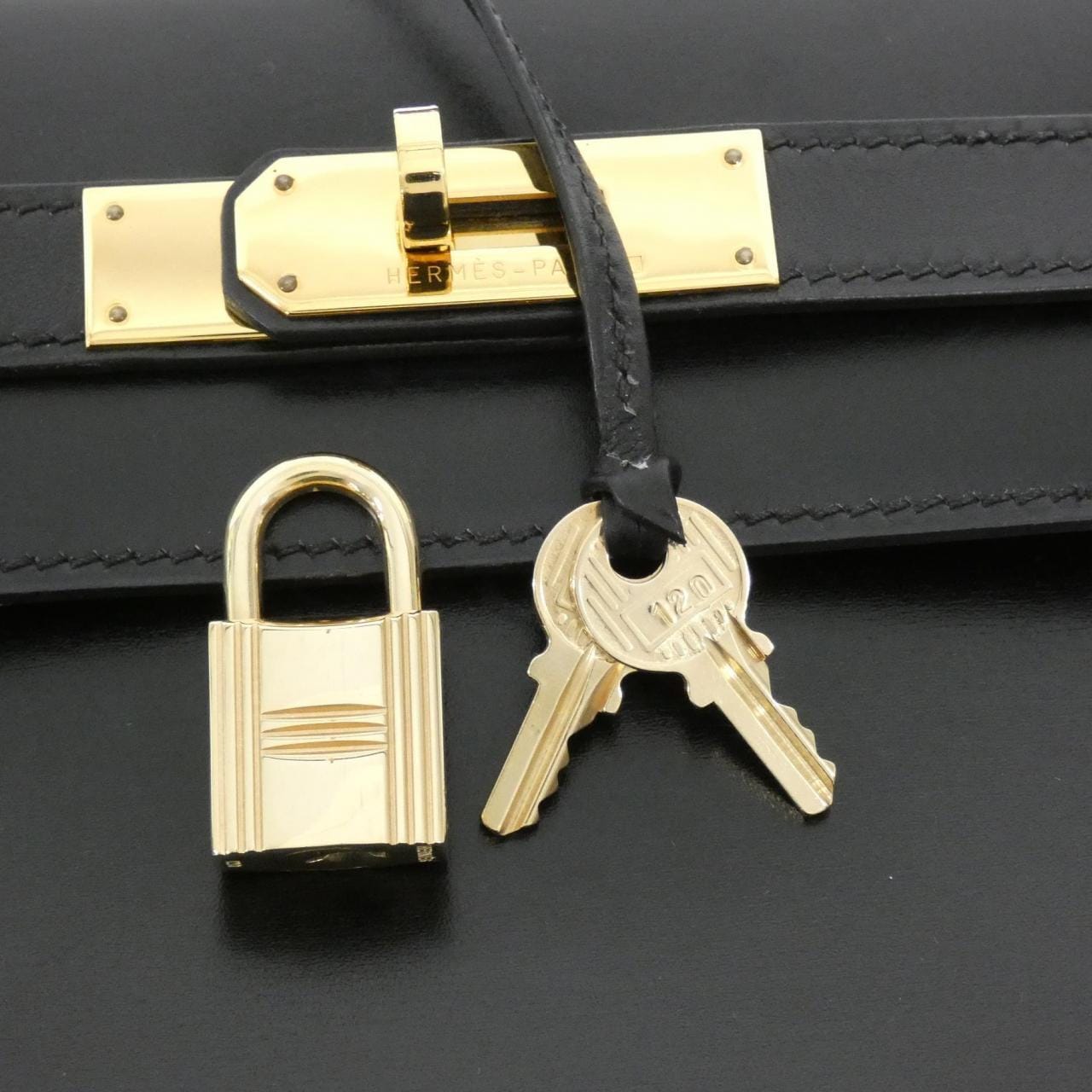 HERMES HERMÈS Kelly 001865CC Bag Box Calf Black Box Calf Leather - Thumbnail 6