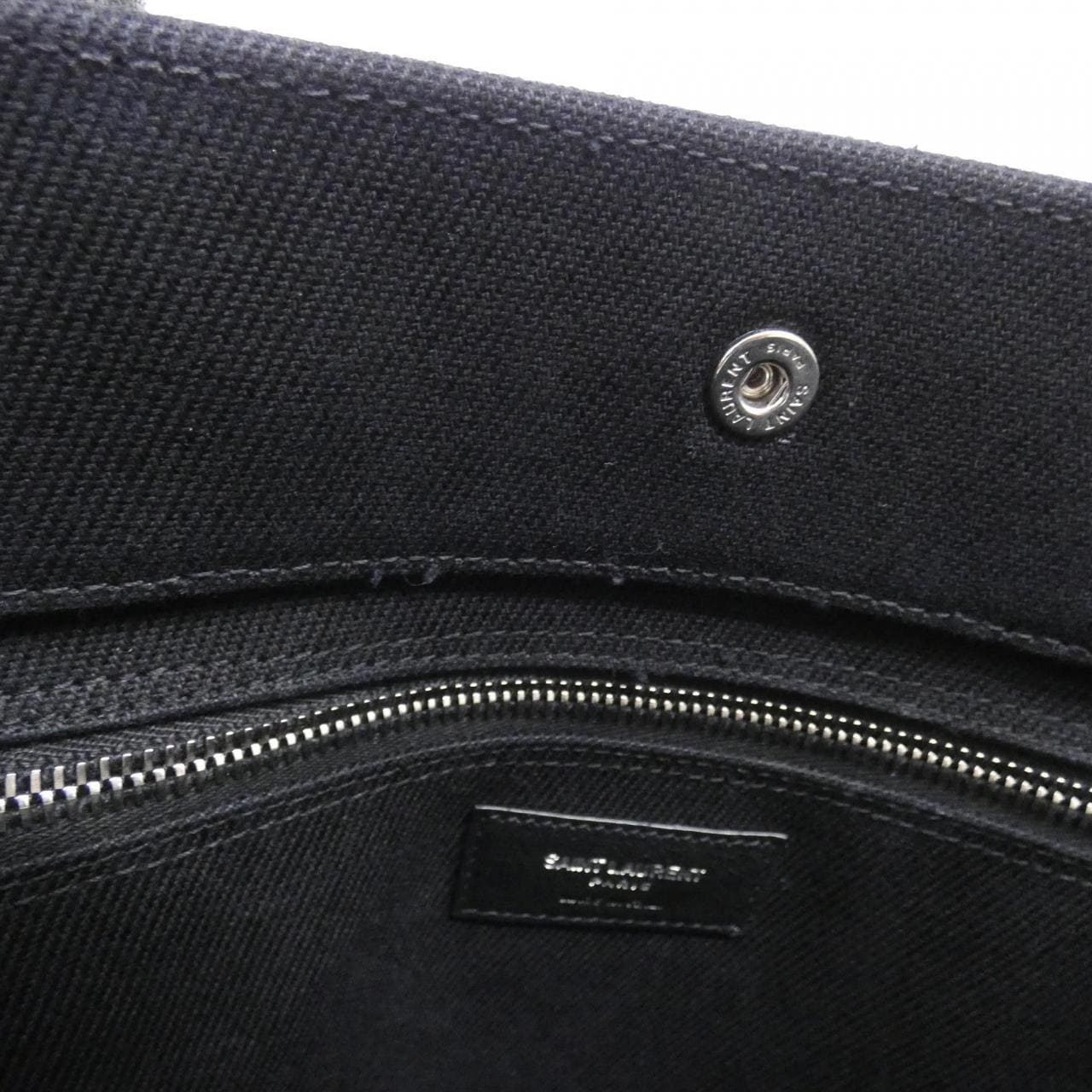 SAINT LAURENT 631682 96N9E Bag Cotton Black Cotton - Thumbnail 8