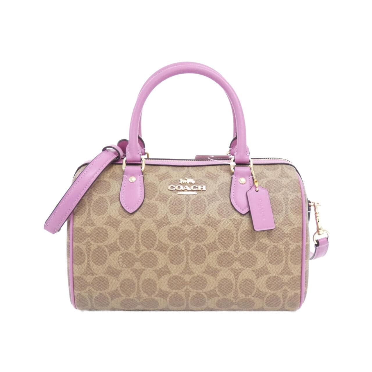 COACH CV961 Boston Bag Canvas Black