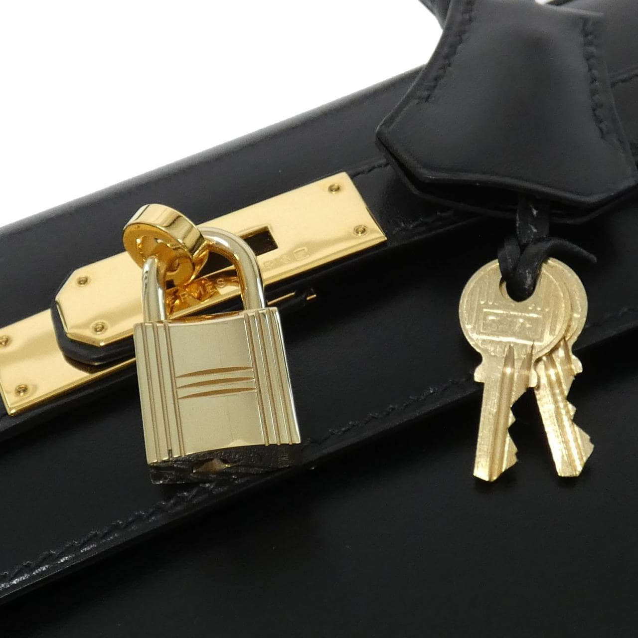 HERMES HERMÈS Kelly 001858CC Bag Box Calf Black Box Calf Leather - Thumbnail 5