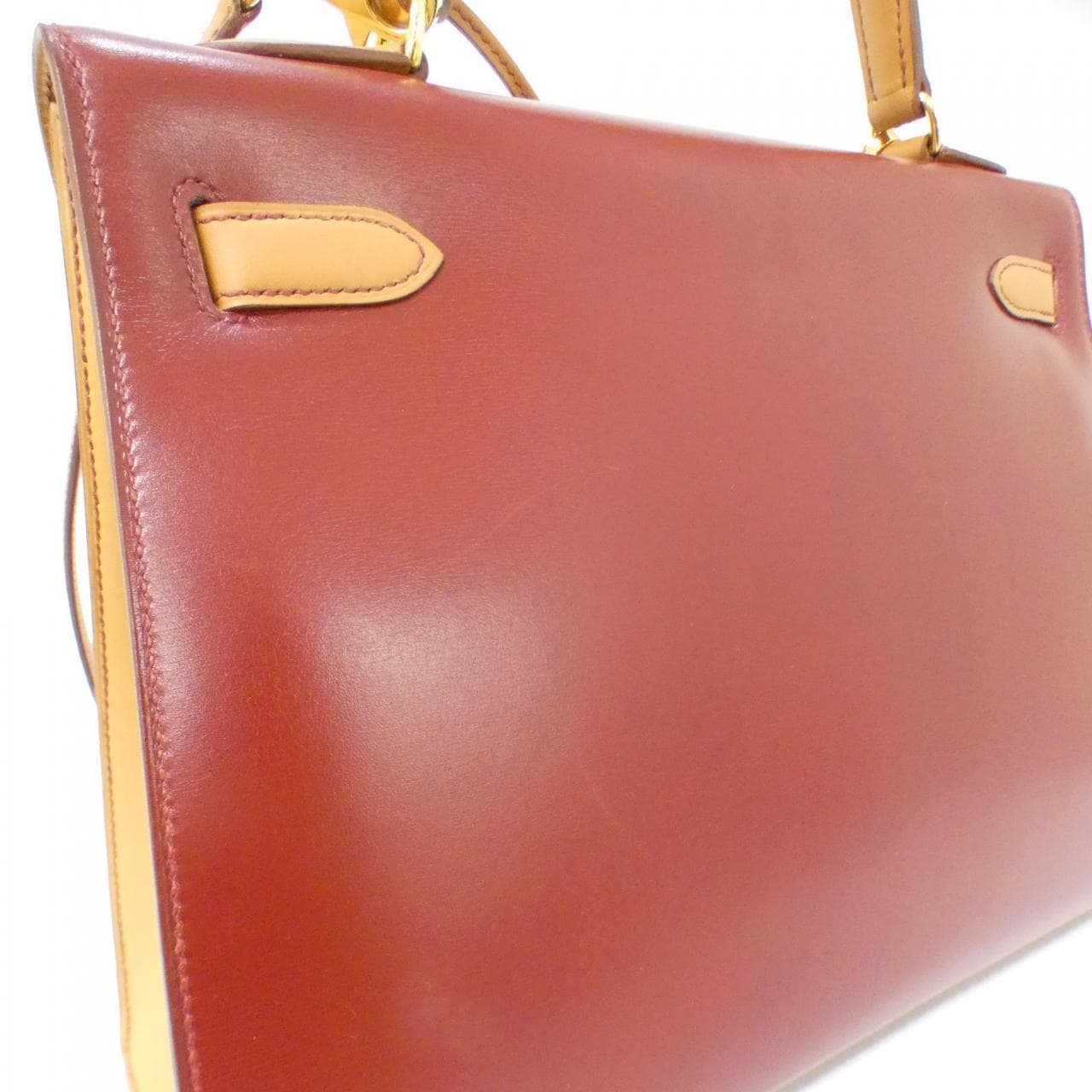 HERMES HERMÈS Kelly Bag Box Calf Rouge Box Calf Leather - Thumbnail 5