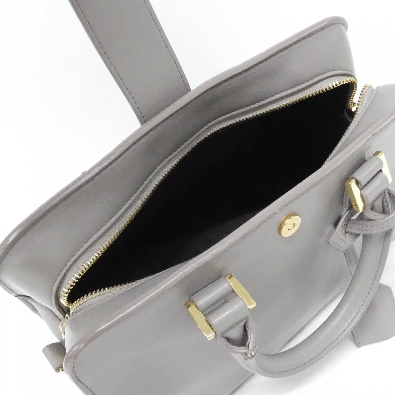 SAINT LAURENT 472466 DV70O Handbag Leather 黑色 皮革 中古品A - 縮圖 8