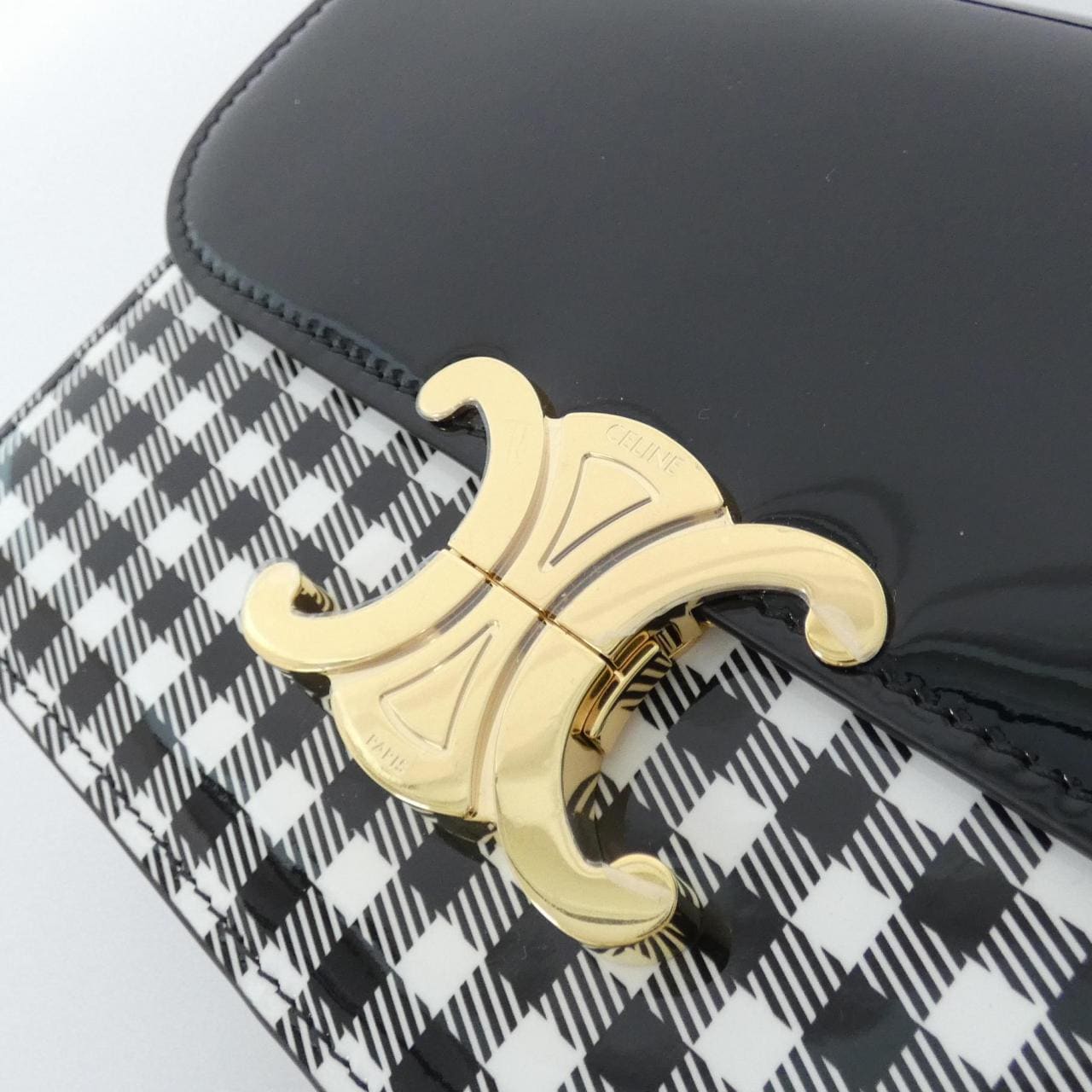 CELINE 118053GCZ Shoulder Bag Patent Leather 黑色 漆皮 新品 - 縮圖 4