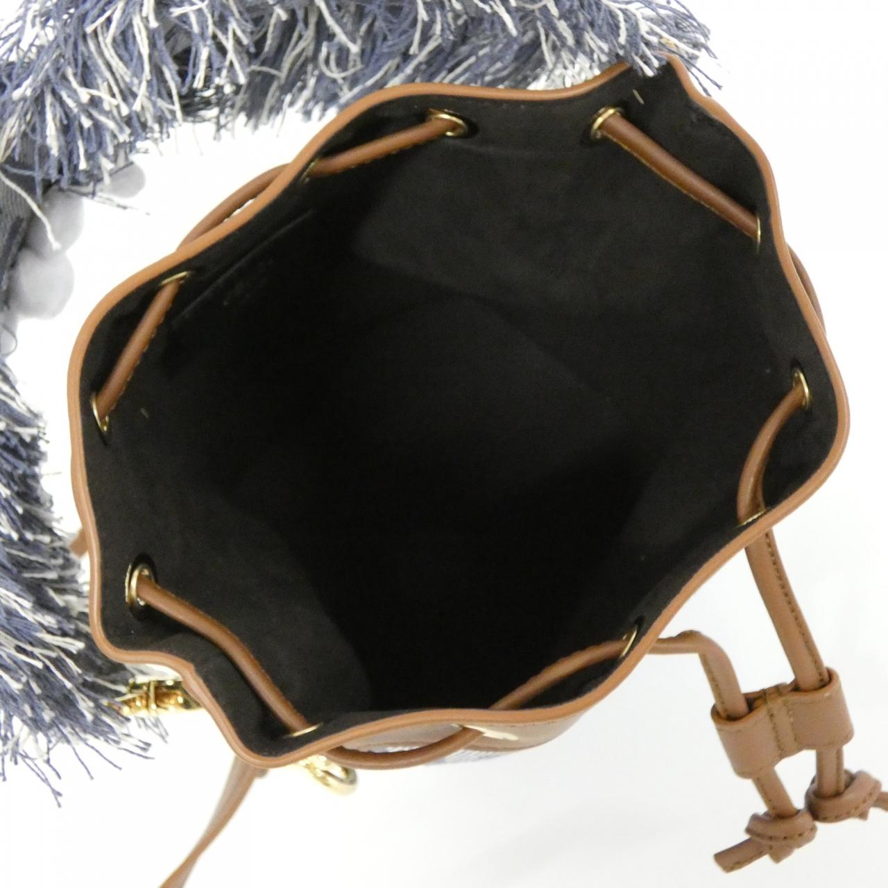 FENDI 8BS093 AUT4 Handbag Denim 黑色 牛仔布 新品 - 縮圖 6