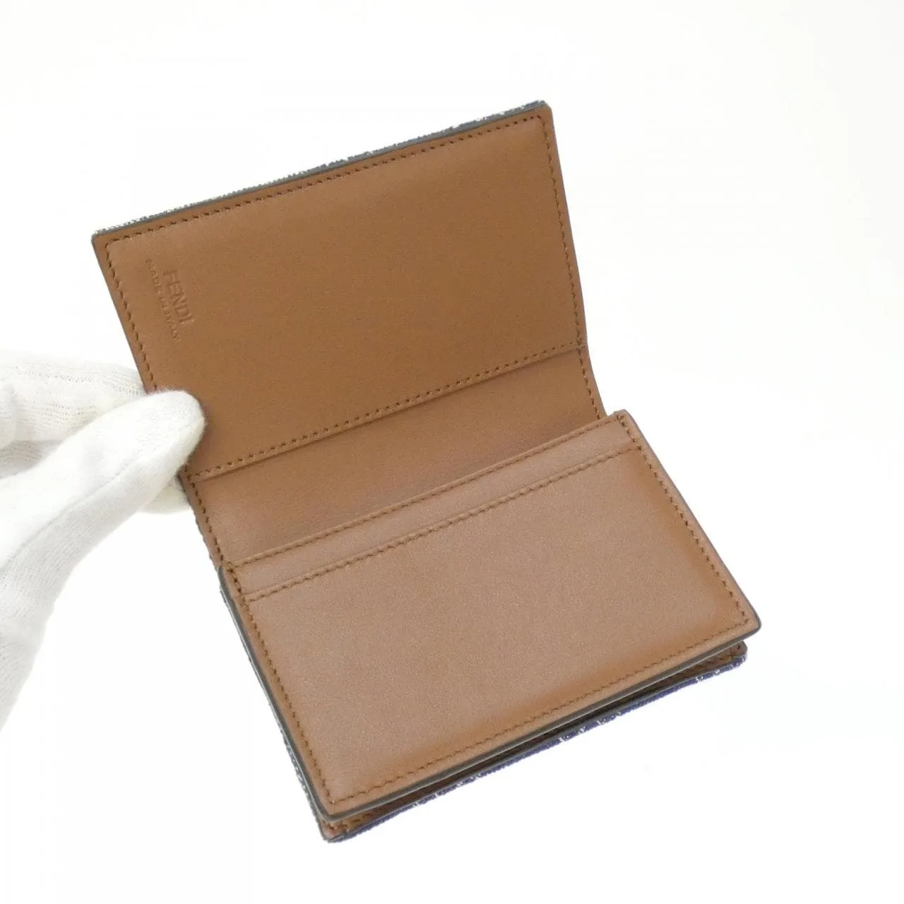 FENDI 7M0222 AUGO Card Case Canvas Black Canvas New - Thumbnail 4