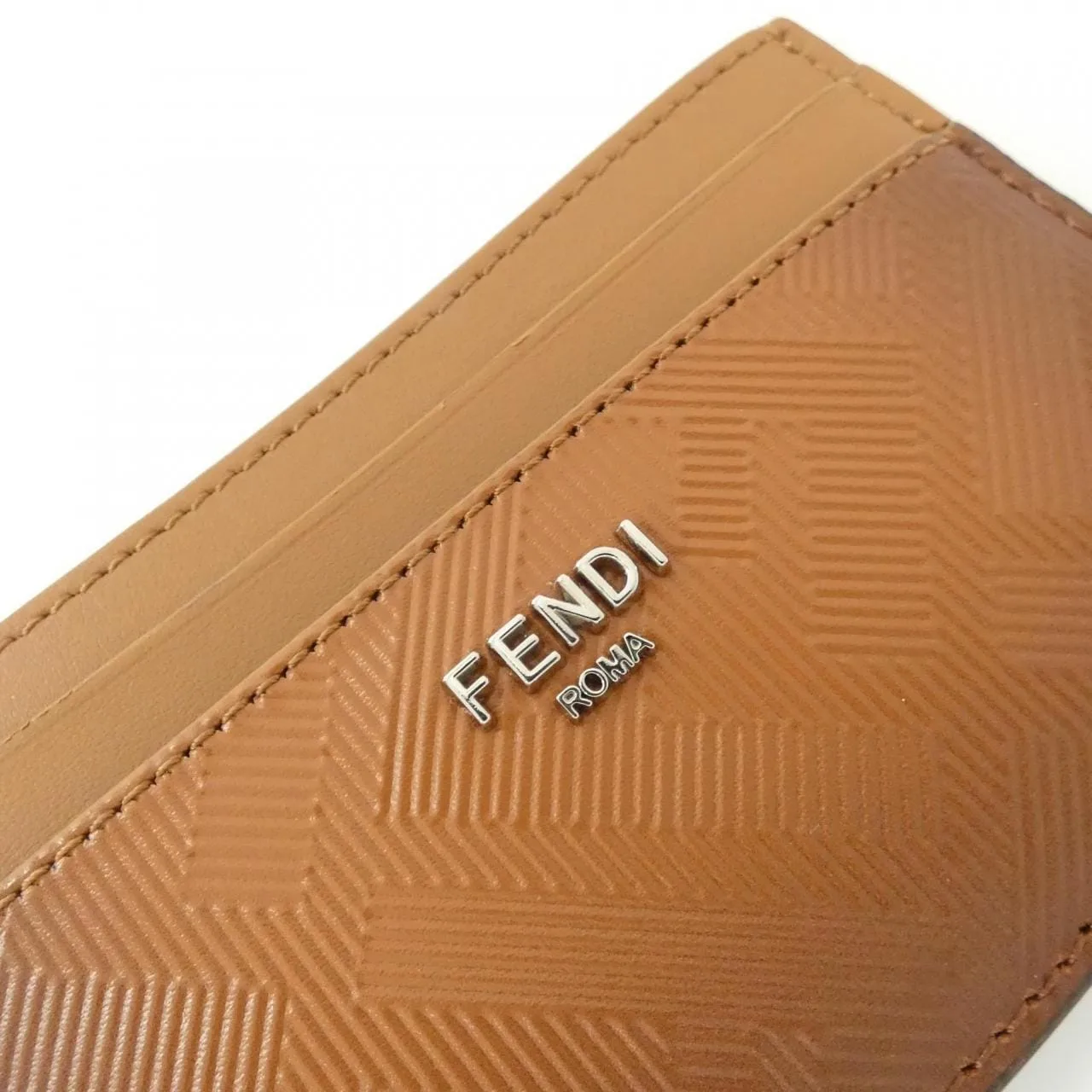 FENDI 7M0347 ARAN Card Case Leather Leather New - Thumbnail 3