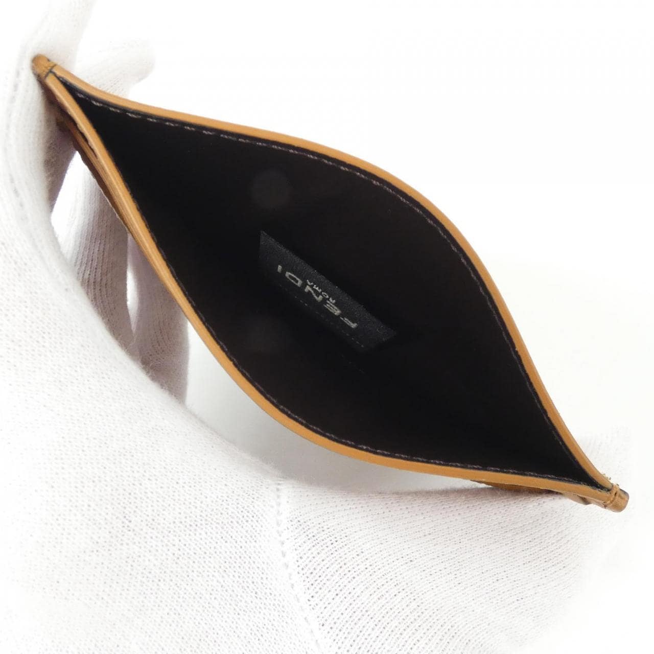 FENDI 7M0347 ARAN Card Case Leather 4
