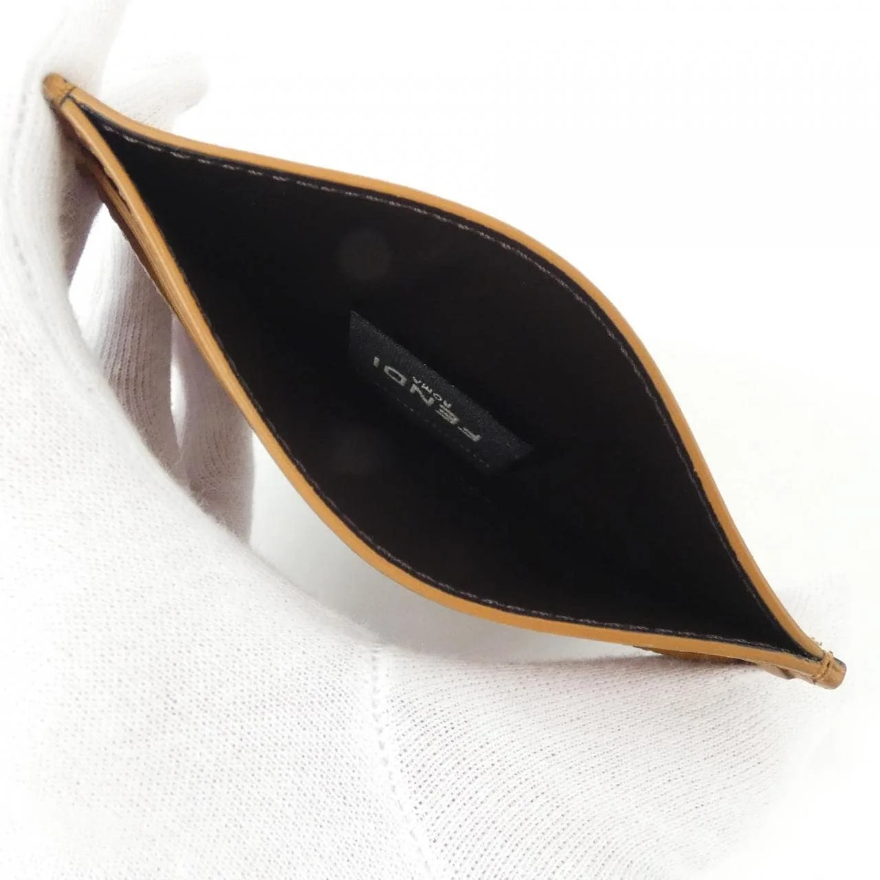 FENDI 7M0347 ARAN Card Case Leather Leather New - Thumbnail 4