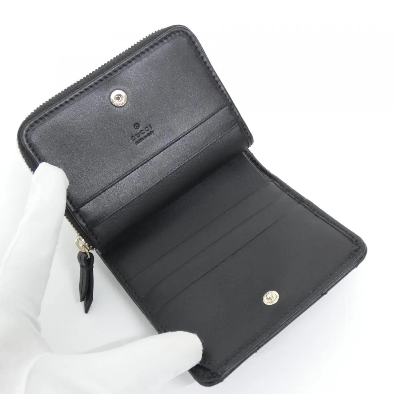 GUCCI 813370 DTDHD Wallet Leather Black Leather New - Thumbnail 4