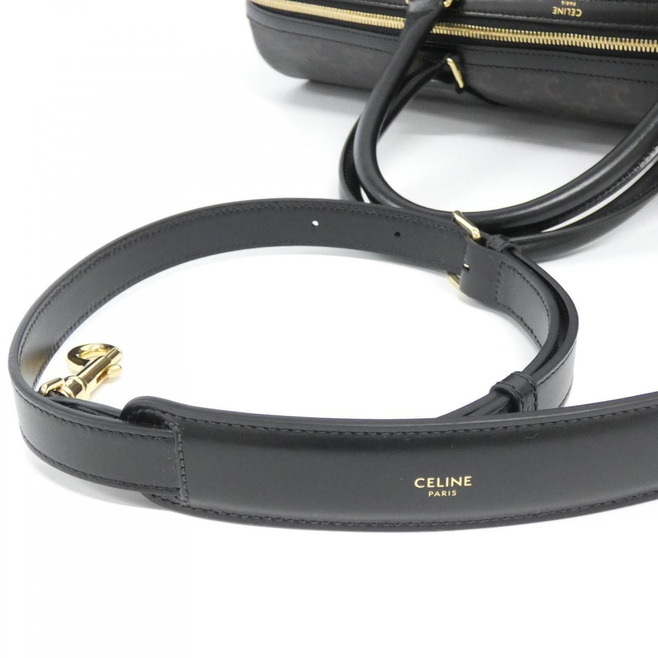 CELINE 190662CHI Boston Bag Canvas 黑色 帆布 新品 - 縮圖 5