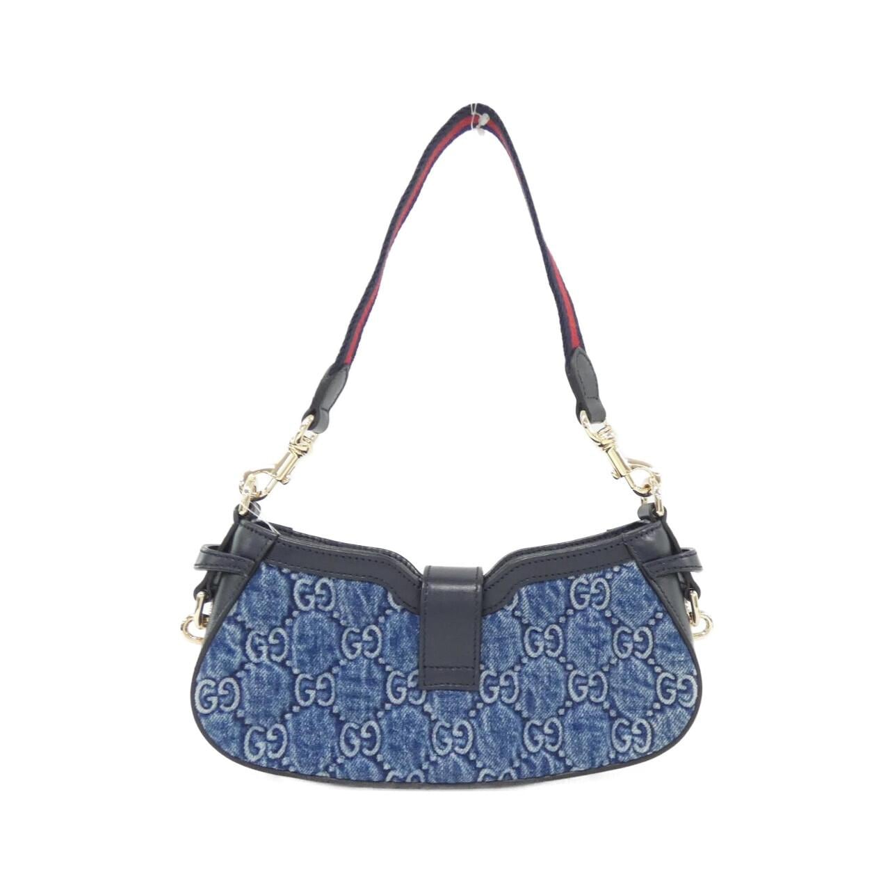 GUCCI 786015 FADGO Shoulder Bag Denim 黑色 牛仔布 新品 - 縮圖 2