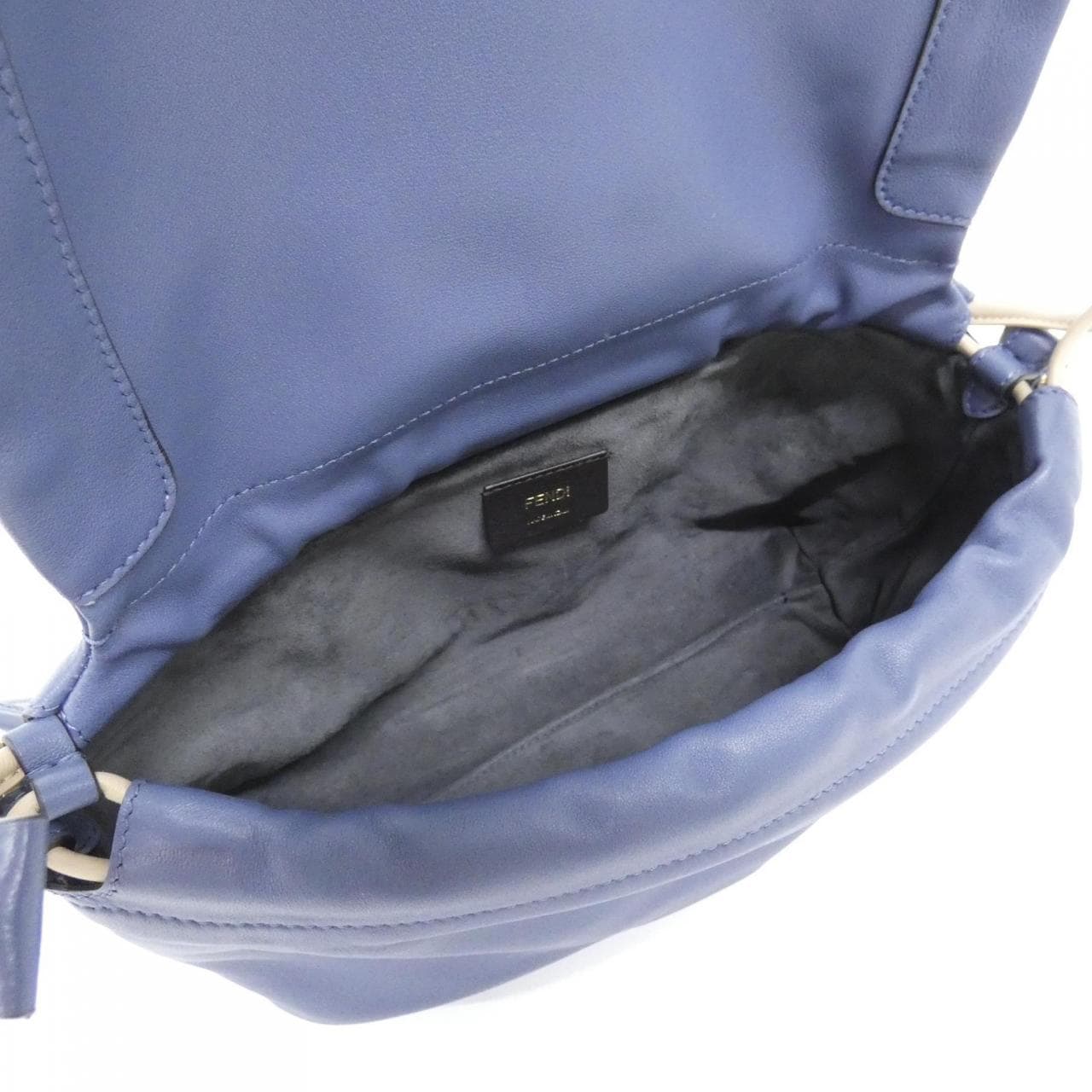 FENDI Baguette 8BR833 AQ0D Shoulder Bag Leather Black Leather - Thumbnail 6