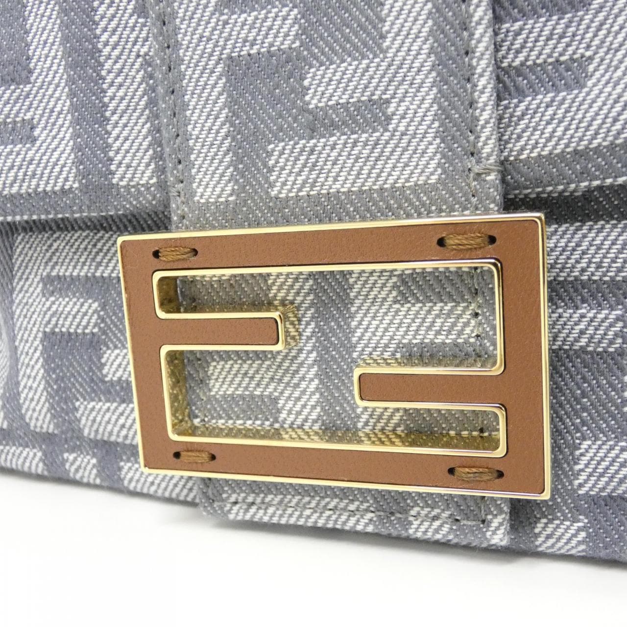 FENDI Baguette 8BS105 AV5W Handbag Denim 黑色 牛仔布 新品 - 縮圖 4