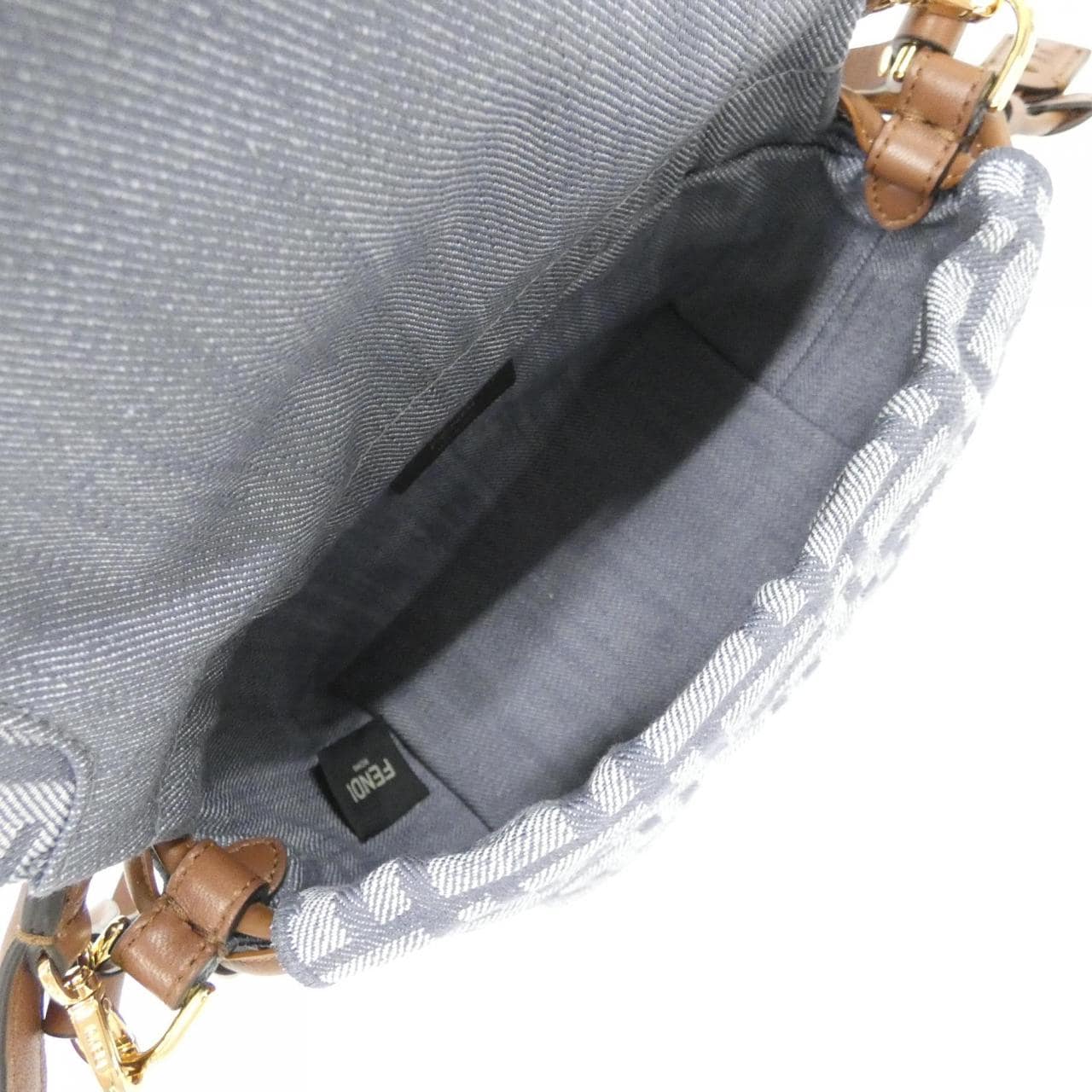 FENDI Baguette 8BS105 AV5W Handbag Denim 黑色 牛仔布 新品 - 縮圖 6