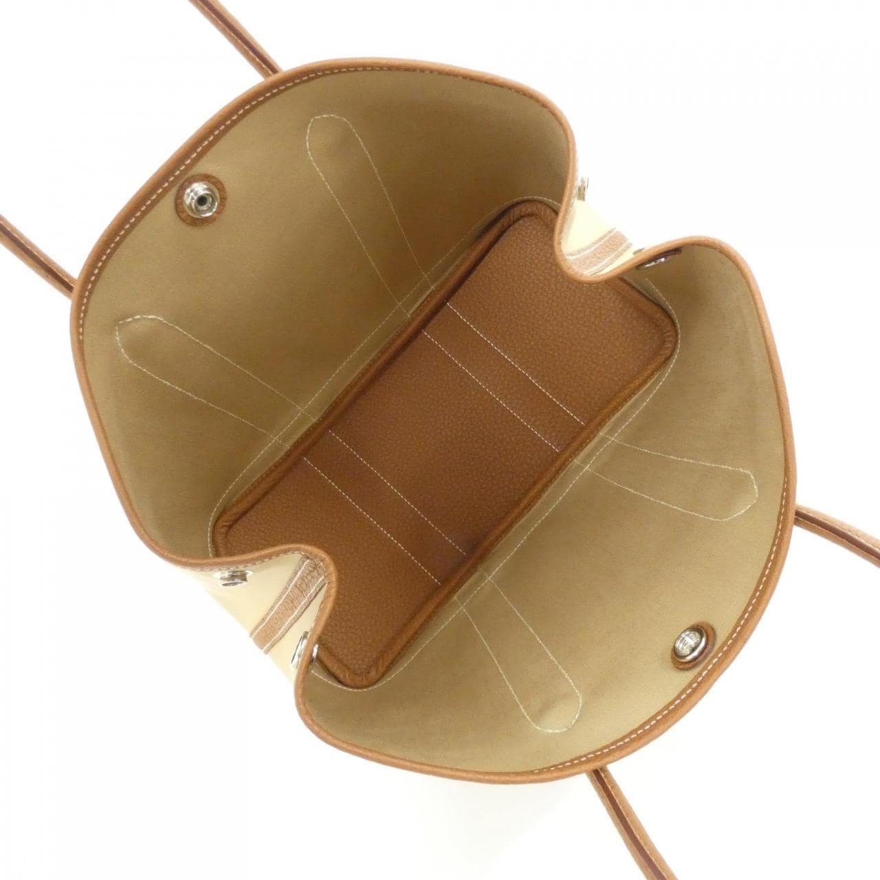 HERMES Garden Party HERMÈS 051551CK Bag Gold Rank A - Thumbnail 8