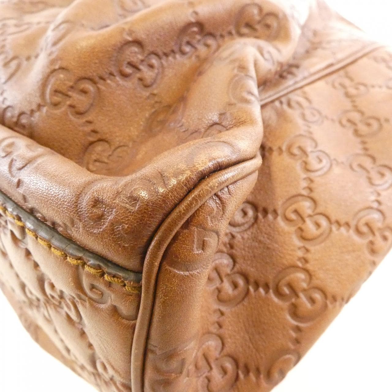 GUCCI 211944 AA61G Handbag Leather 棕色 皮革 中古品A - 縮圖 4