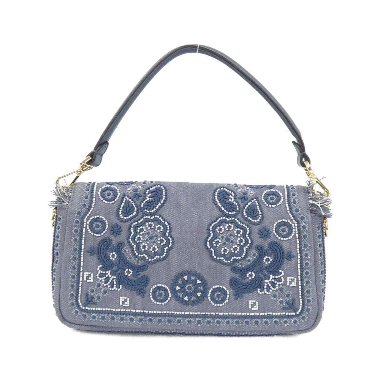 FENDI Baguette 8BR600 AUT7 Bag Denim Black Denim New - Thumbnail 2