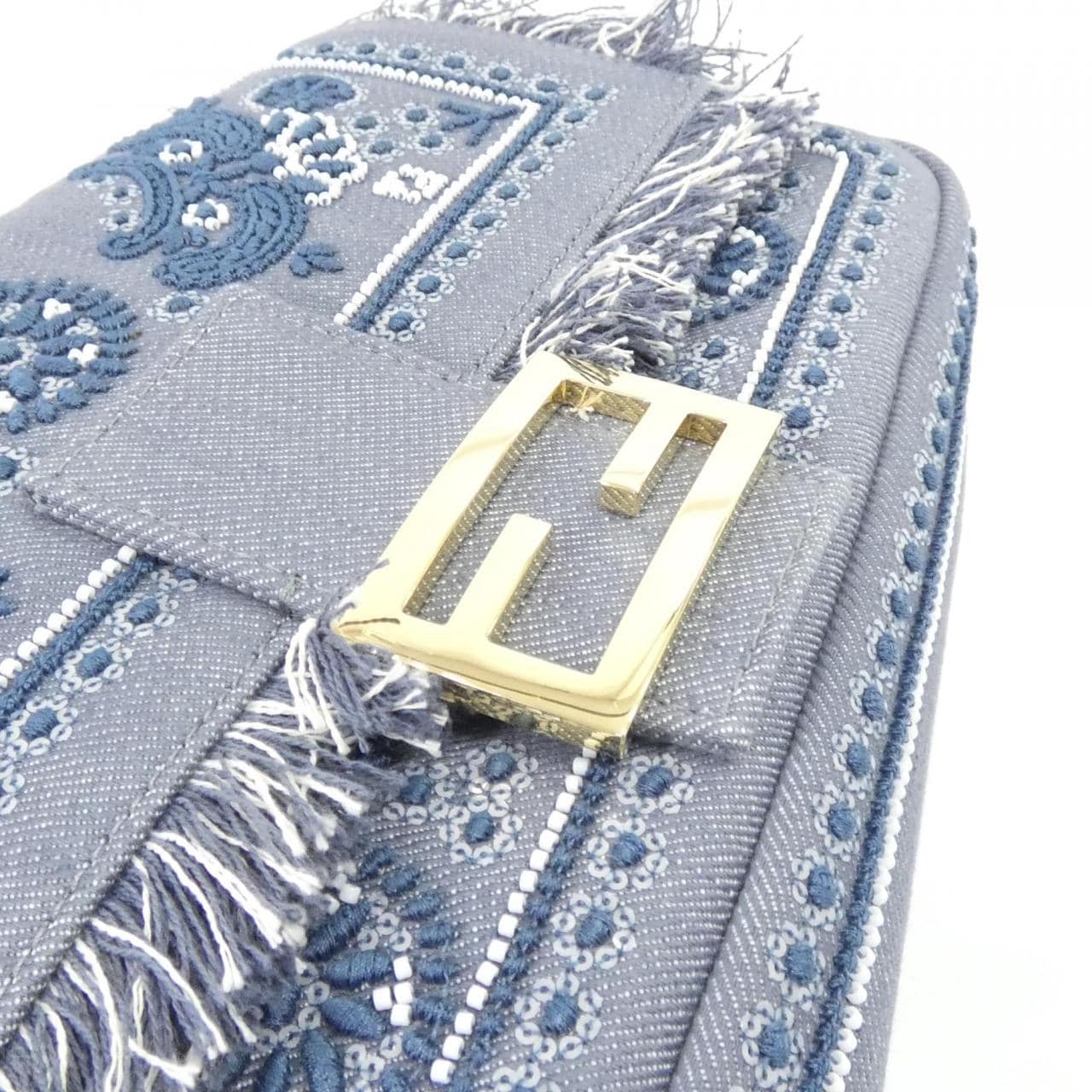 FENDI Baguette 8BR600 AUT7 Bag Denim Black Denim New - Thumbnail 4