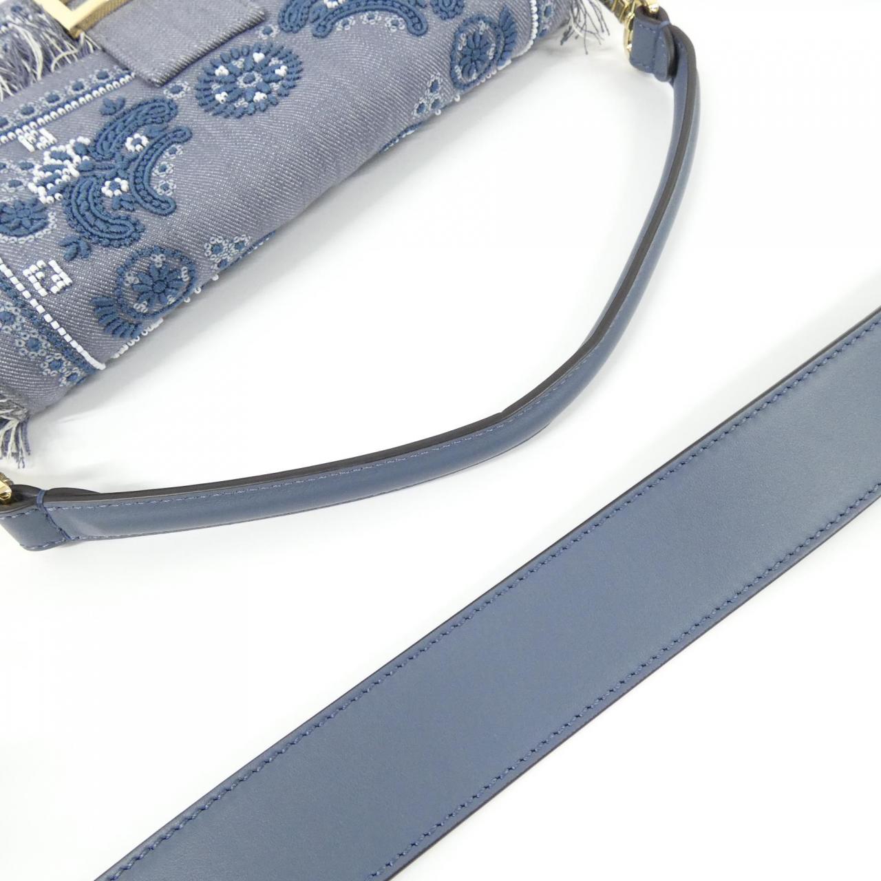 FENDI Baguette 8BR600 AUT7 Bag Denim Black Denim New - Thumbnail 5