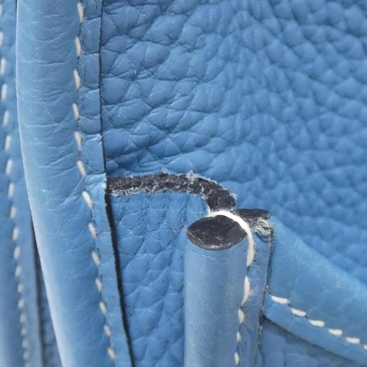 HERMES HERMÈS Evelyne 043768CK Shoulder Bag Clemence Blue Clemence Leather - Thumbnail 5