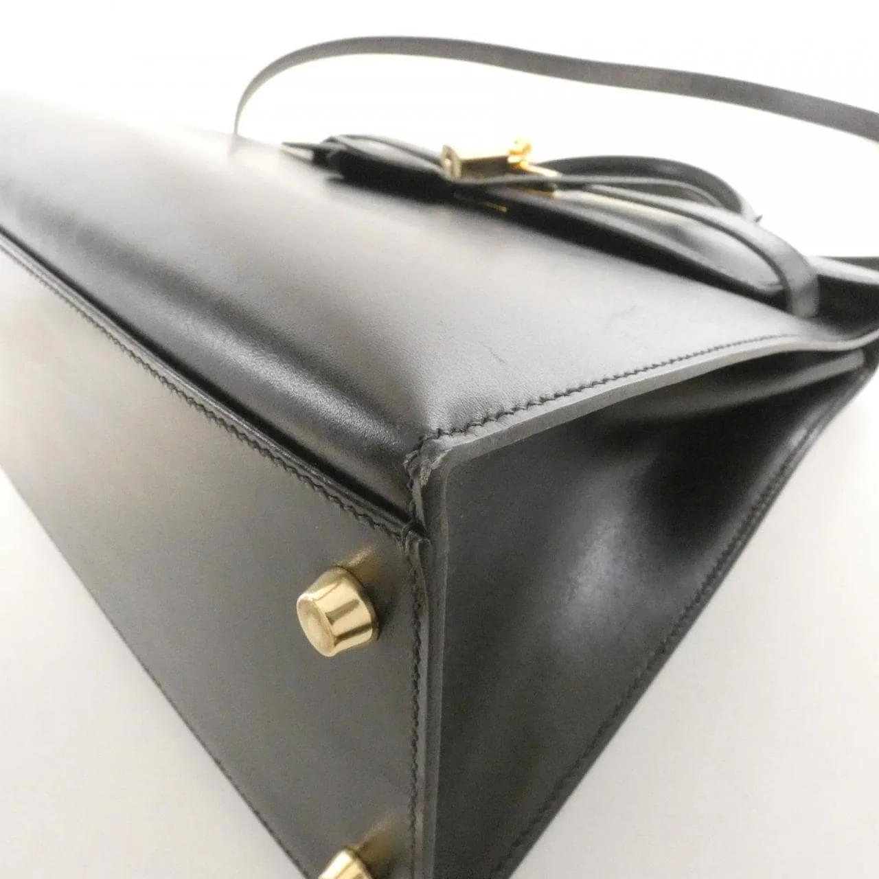 HERMES Kelly 001858CC Handbag Box Calf Black Box Calf Leather Rank A - Thumbnail 3