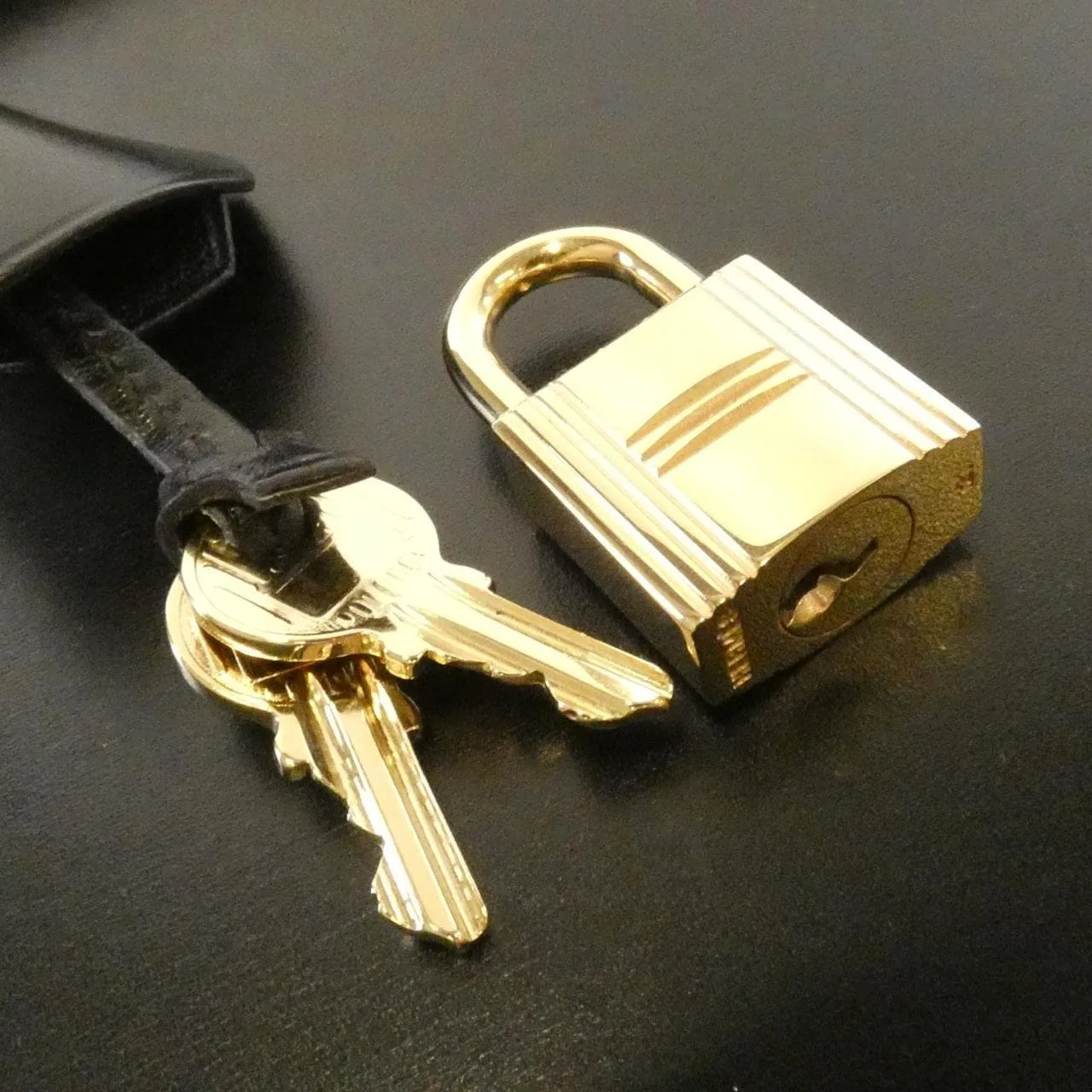 HERMES Kelly 001858CC Handbag Box Calf Black Box Calf Leather Rank A - Thumbnail 4