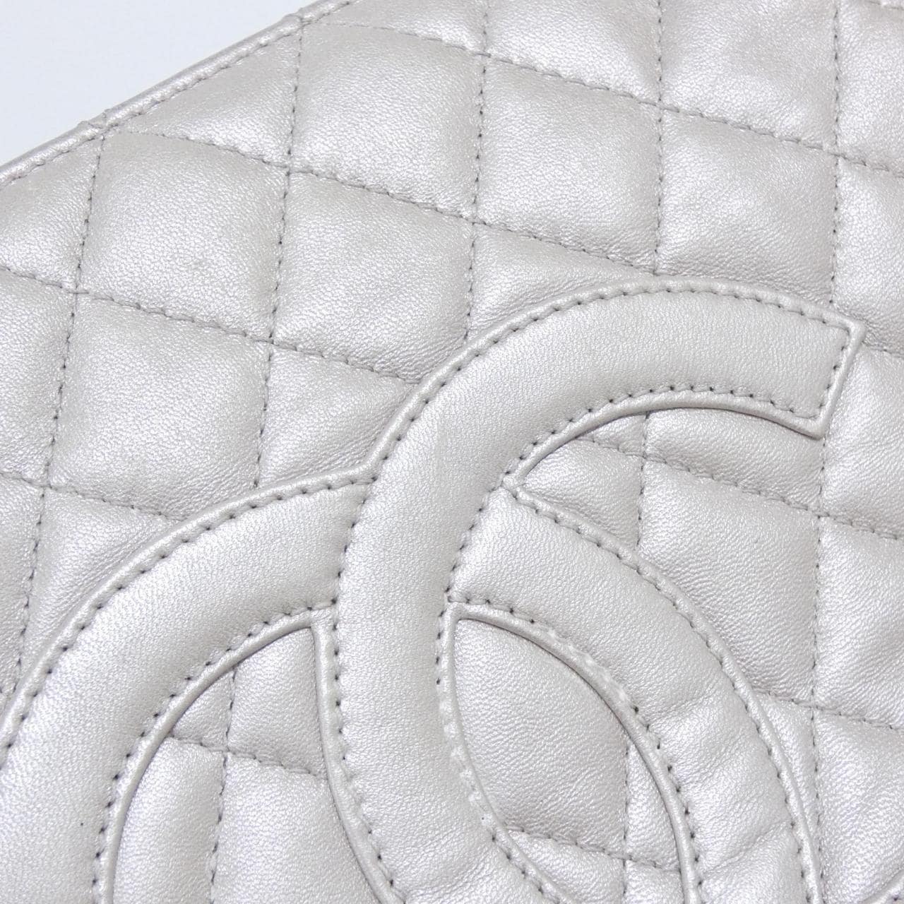 CHANEL 46864 Shoulder Lambskin Silver Lambskin - Thumbnail 4