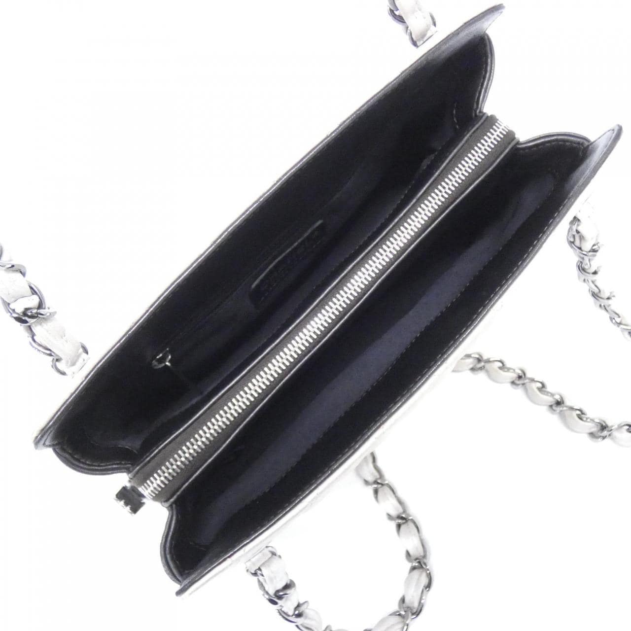 CHANEL 46864 Shoulder Lambskin Silver Lambskin - Thumbnail 8