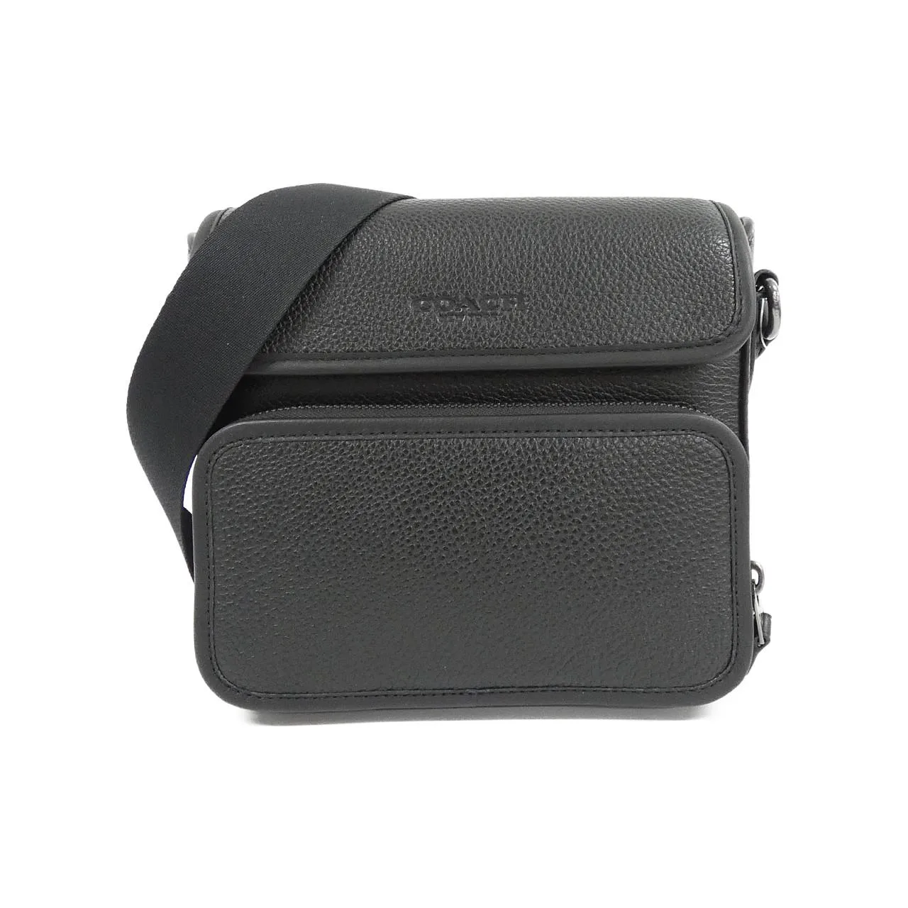 COACH CY800 Shoulder Leather Black