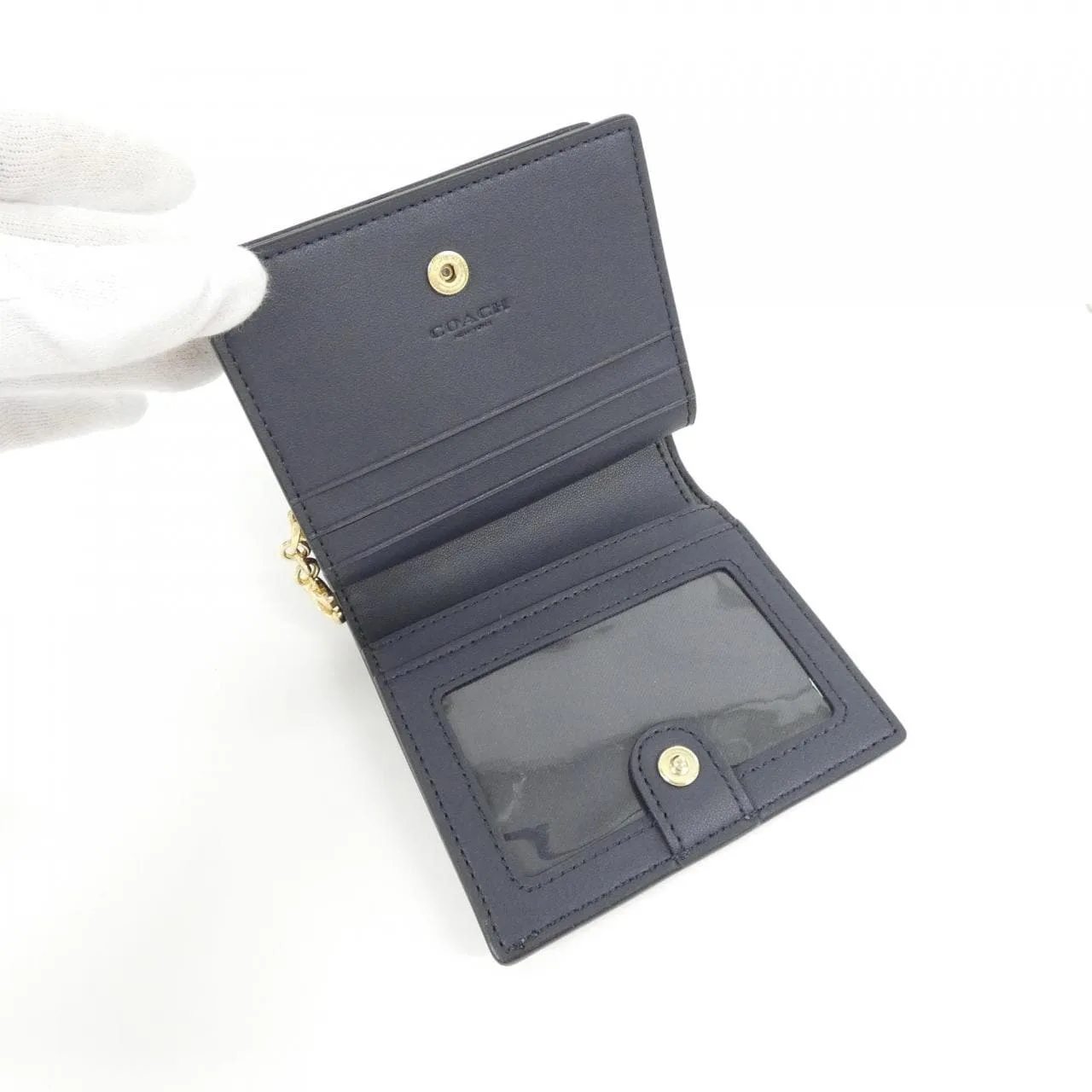 COACH CF522 Wallet Canvas Black Canvas New - Thumbnail 2