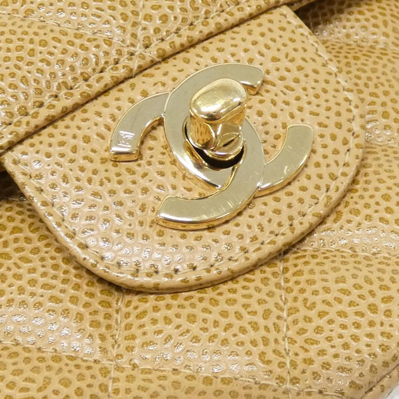 CHANEL Matelasse 1112 Shoulder Grained Calfskin Beige Grained Calfskin - Thumbnail 4