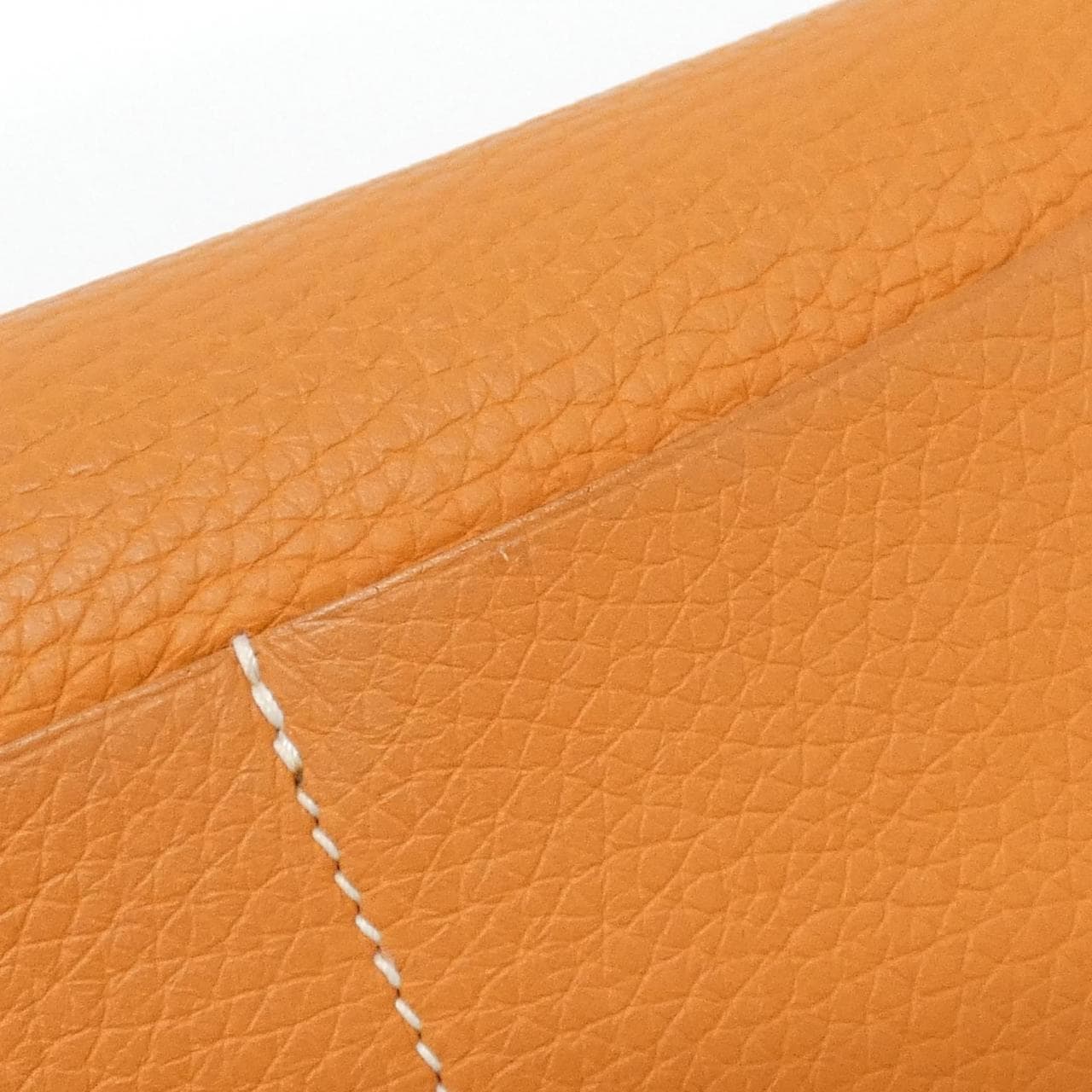 HERMES Halzan HERMÈS 070428CK Bag Clemence Orange Clemence Leather Rank A - Thumbnail 6