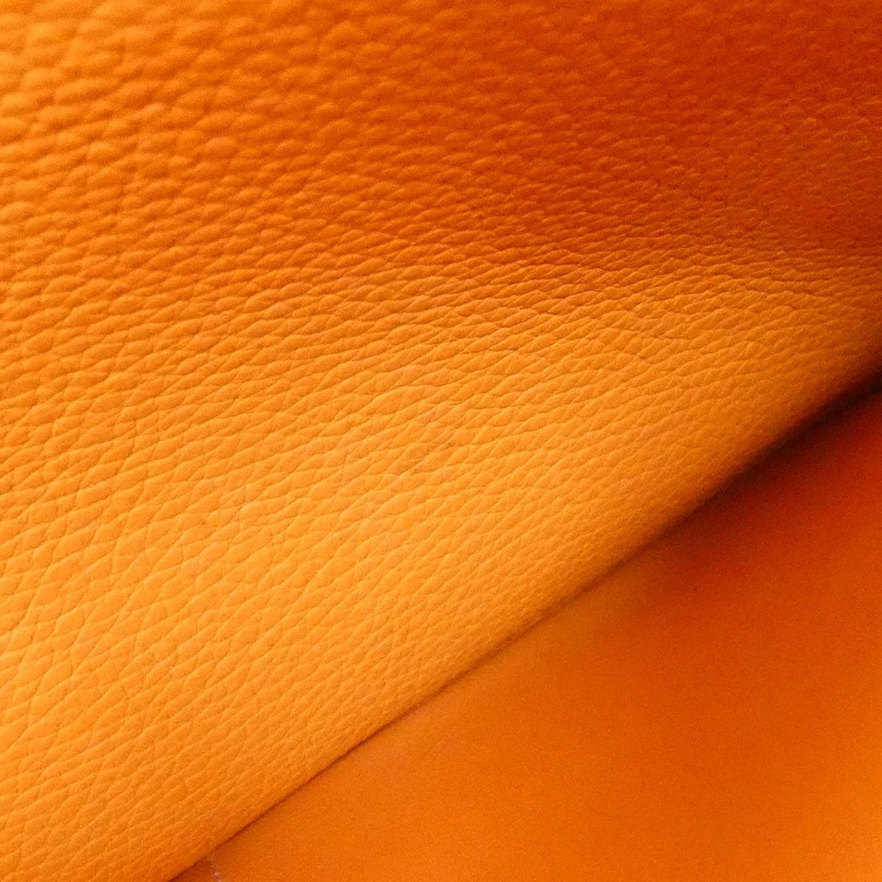 HERMES Halzan HERMÈS 070428CK Bag Clemence Orange Clemence Leather Rank A - Thumbnail 9