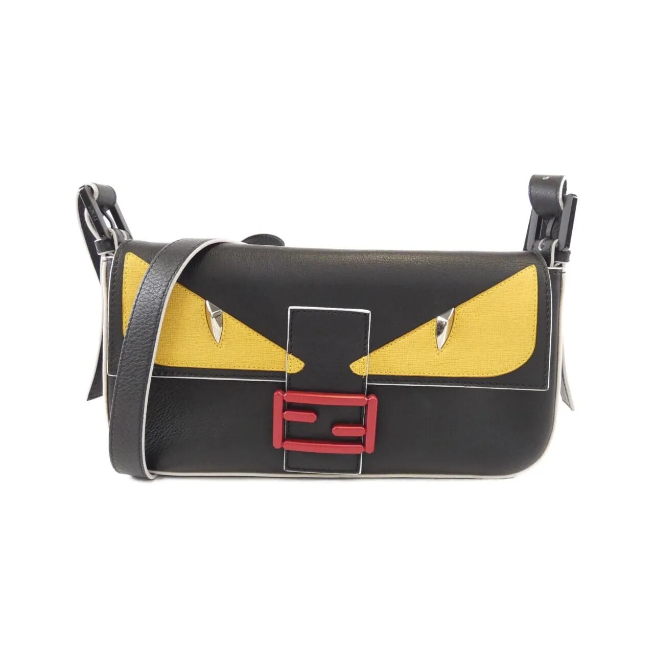 FENDI Baguette 8BR600 41K Shoulder Leather Black