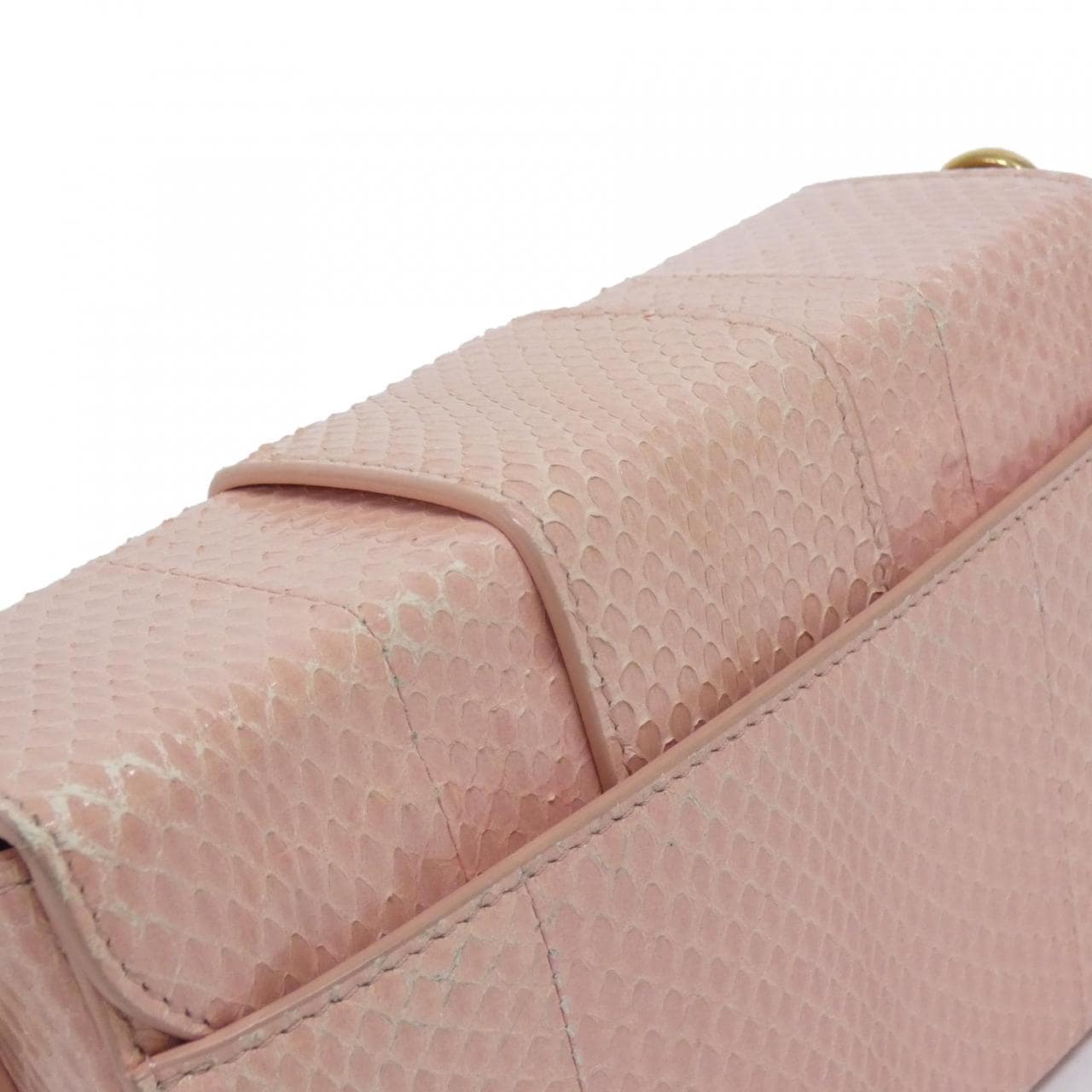 DIOR 30 Montaigne Shoulder Bag Python Pink Python - Thumbnail 7