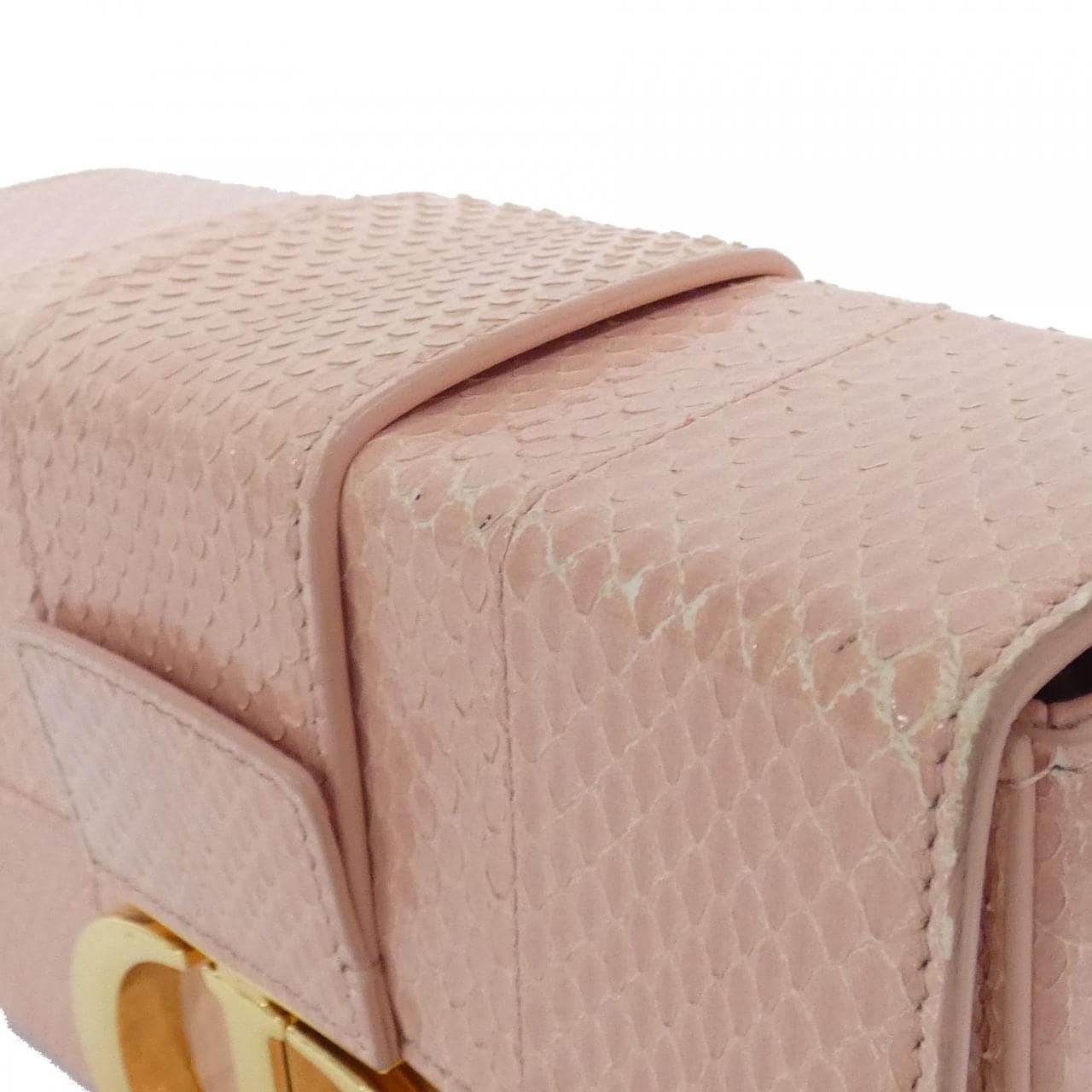 DIOR 30 Montaigne Shoulder Bag Python Pink Python - Thumbnail 8