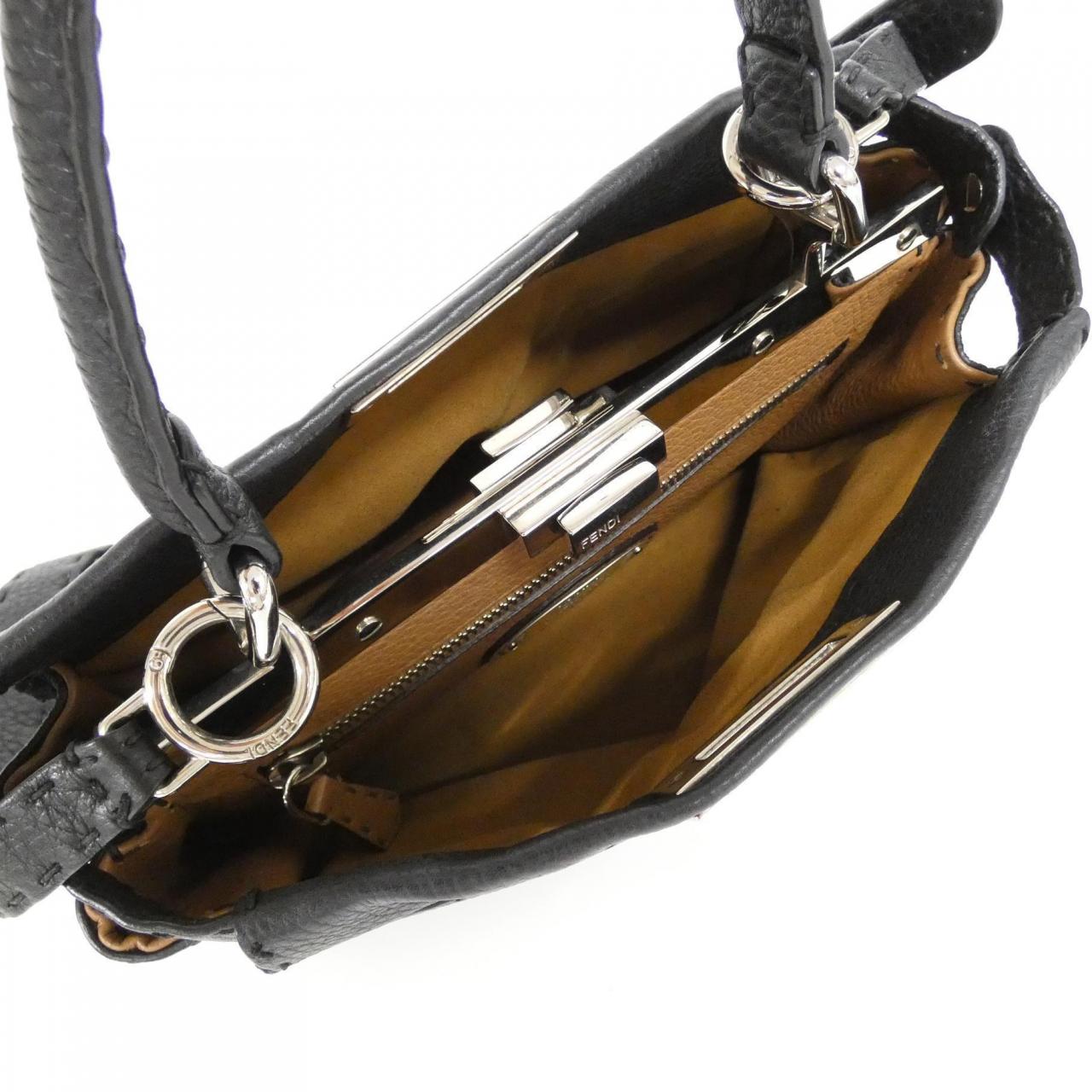 FENDI Peekaboo 8BN290 Q0J Bag Black Rank A - Thumbnail 8