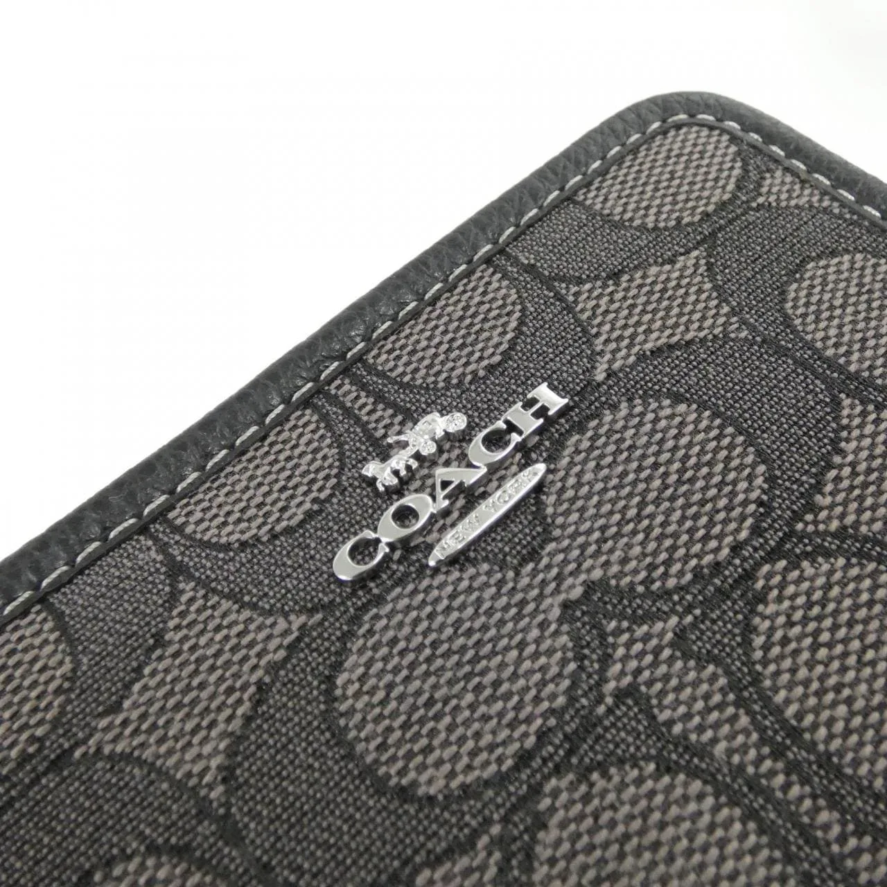 COACH CH389 Coin Case Canvas 黑色 帆布 新品 - 縮圖 4