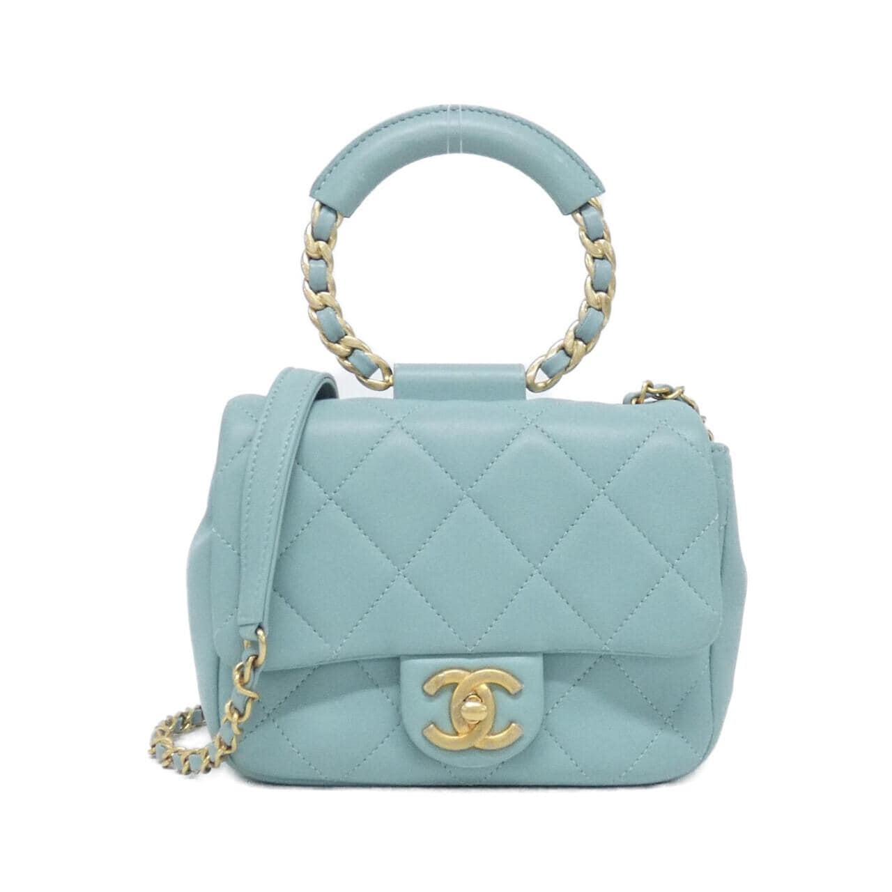 CHANEL Chanel 19 AS1357 Handbag Lambskin Blue